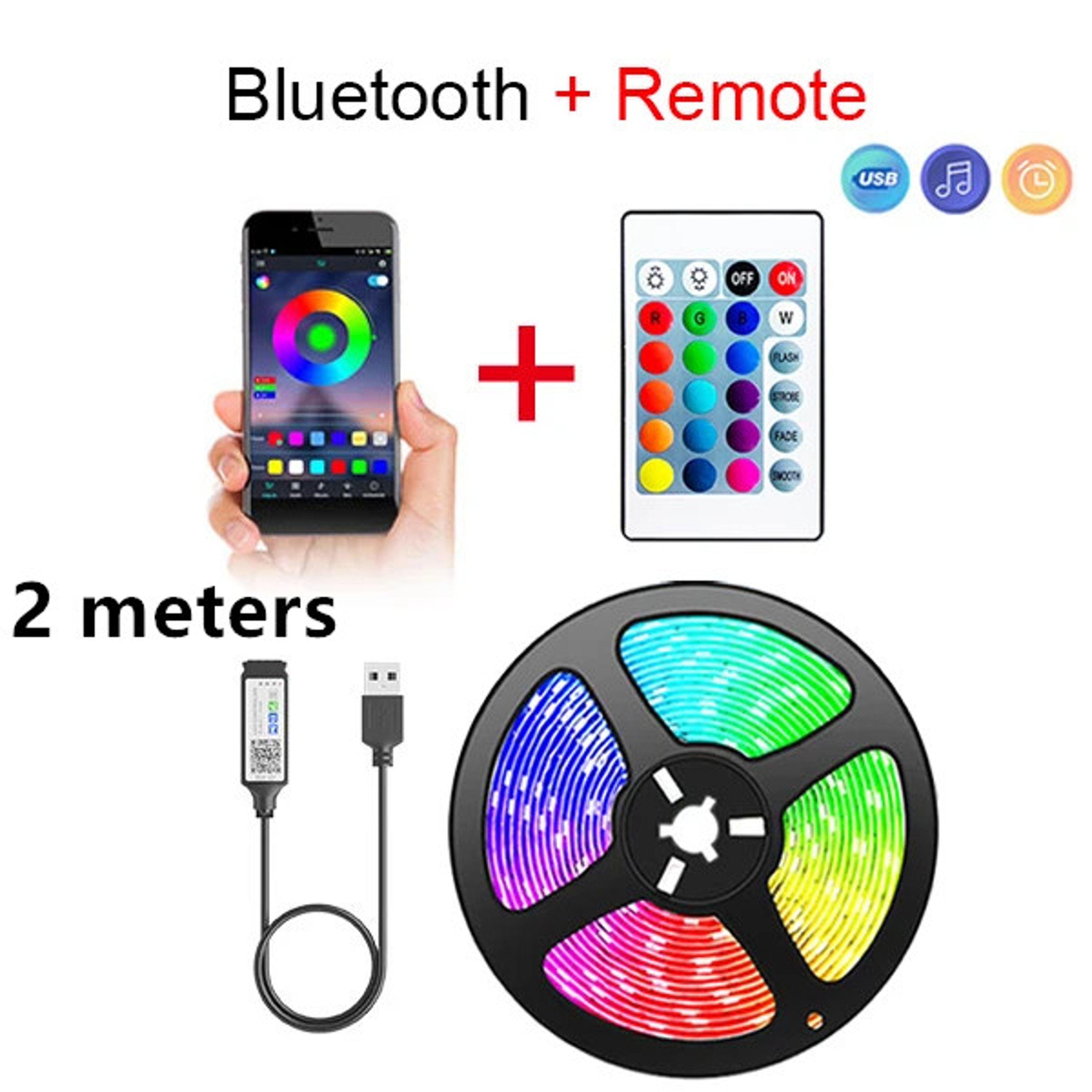 Smart Bluetooth LED Strip Lights Flexible RGB Backlights For TV  Home Decor With App Control 7