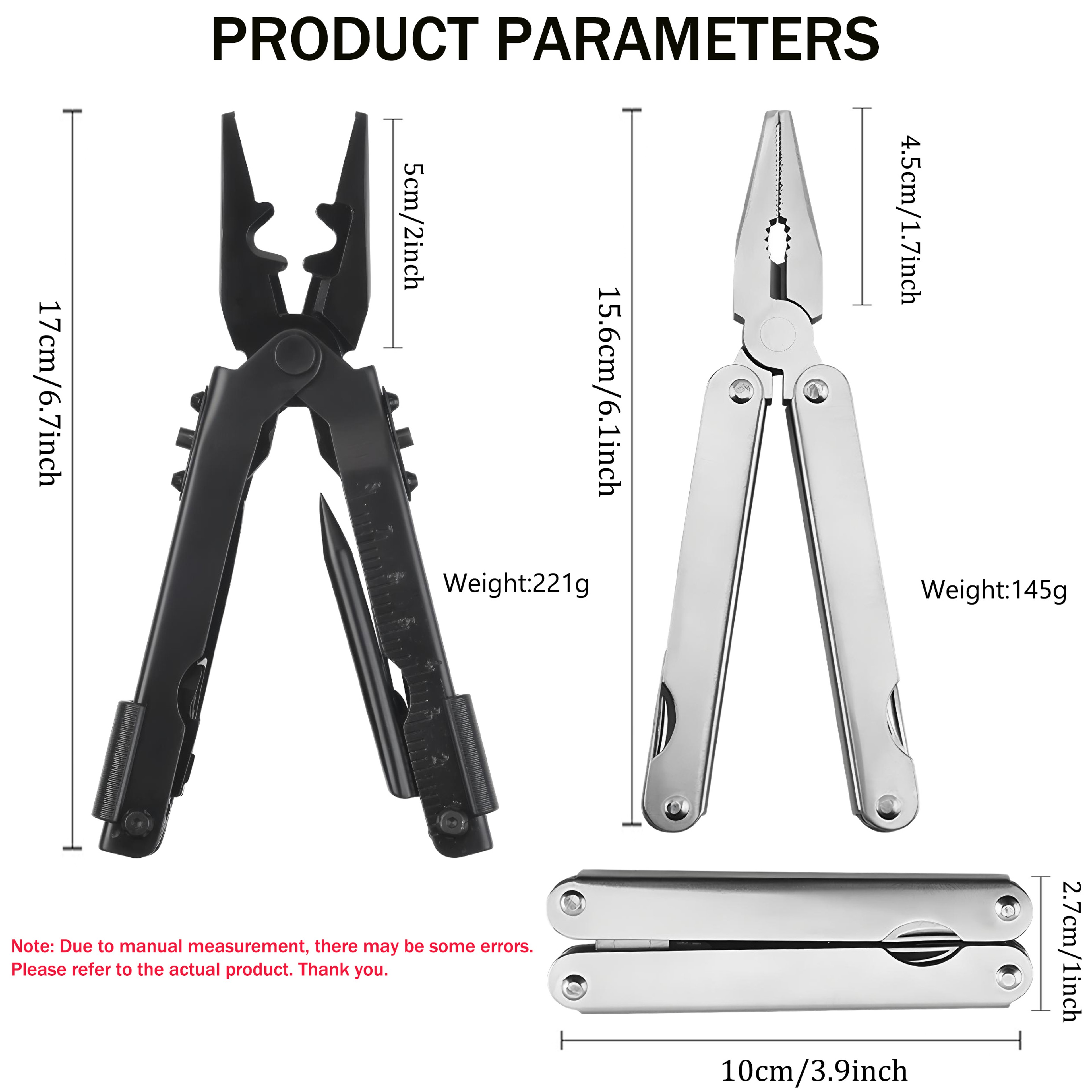 Folding Multitool Pliers Compact Stainless Steel Knife Bottle Opener And Outdoor Survival Tool For  3
