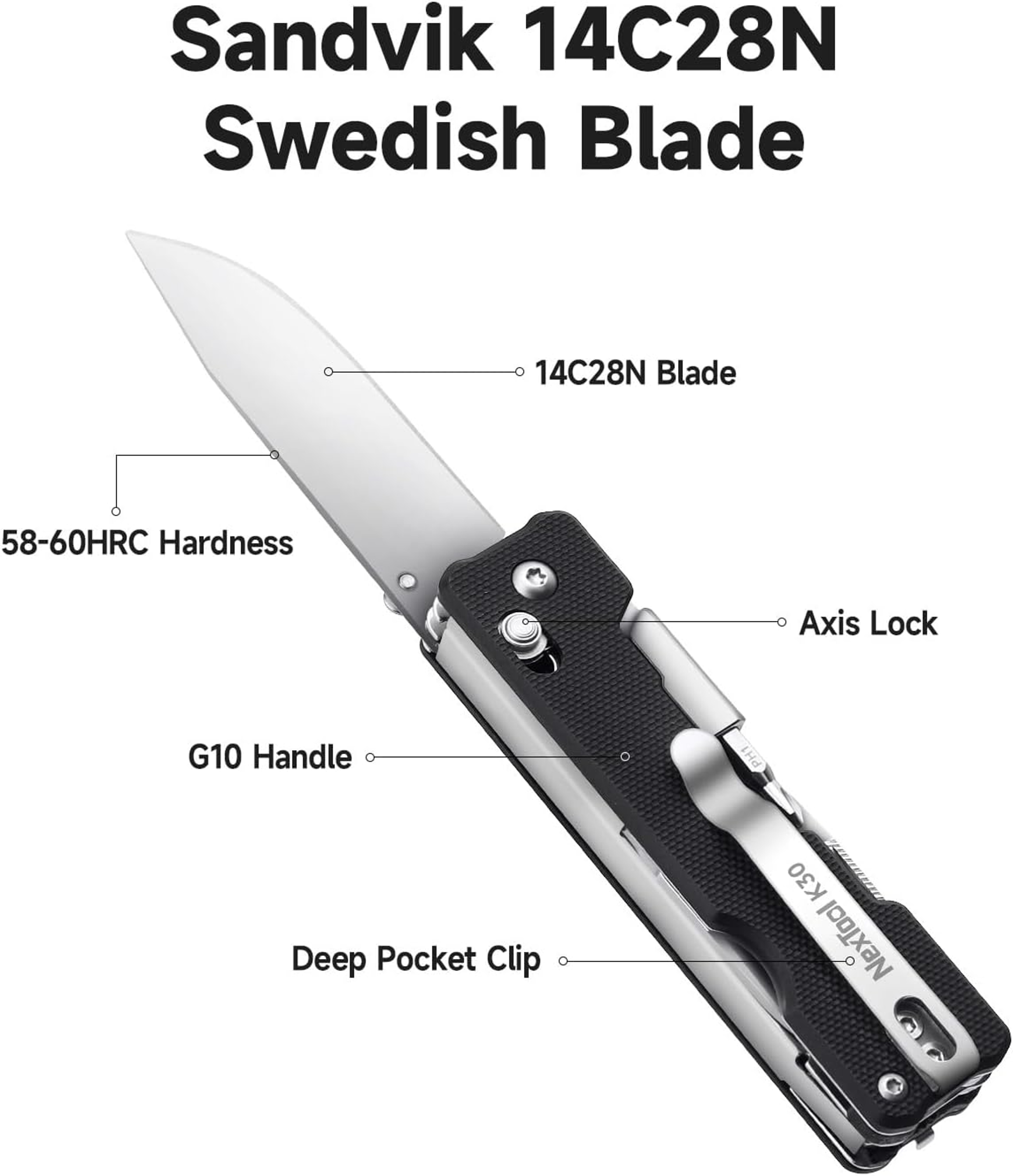 Compact Knight EDC Pocket Knife Multi Tool Survival Folding Scissors For Camping  Outdoors 2