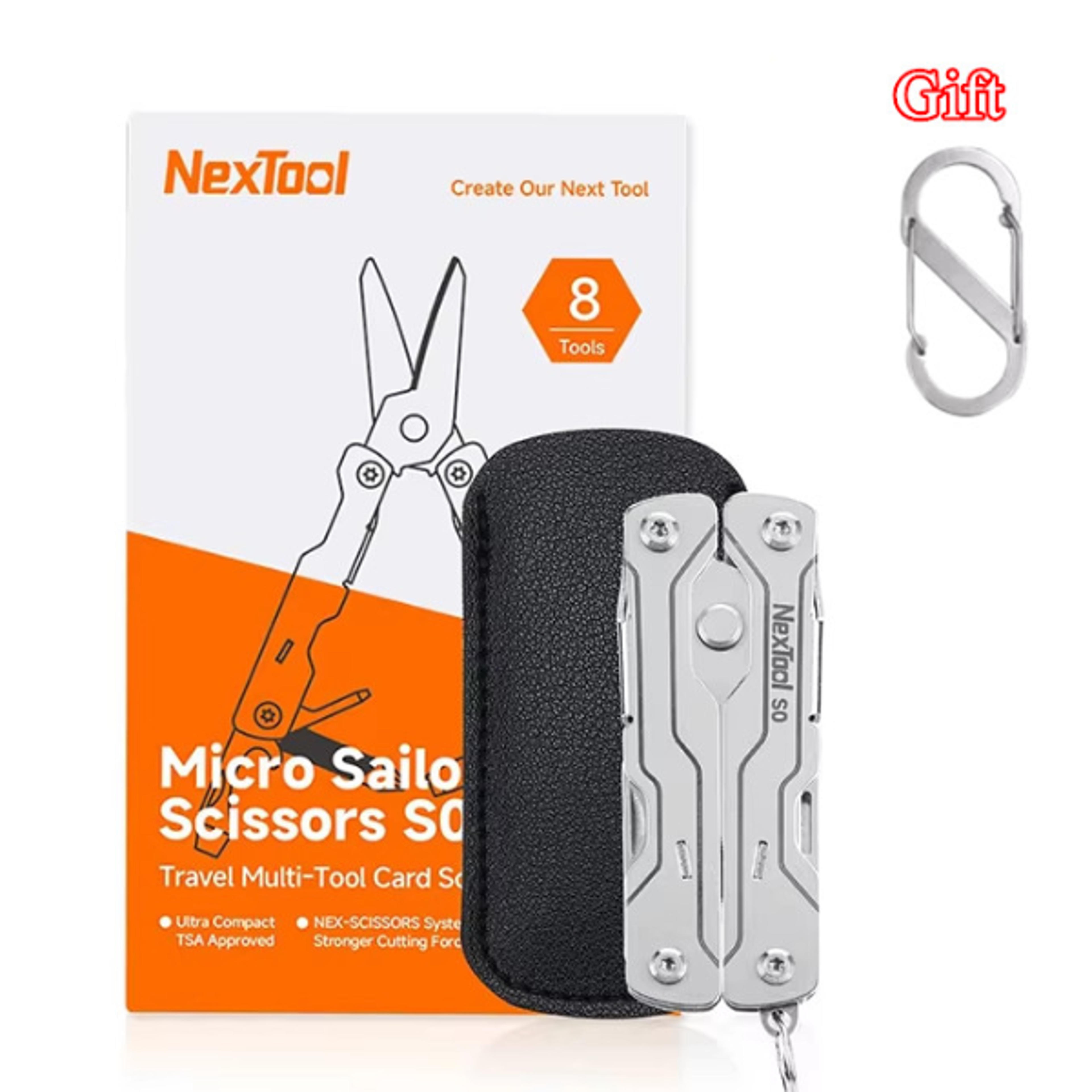 NexTool 8 In 1 Mini Sailor Scissors S0 Micro Keychain Multitool Screwdriver Portable Pocket Folding