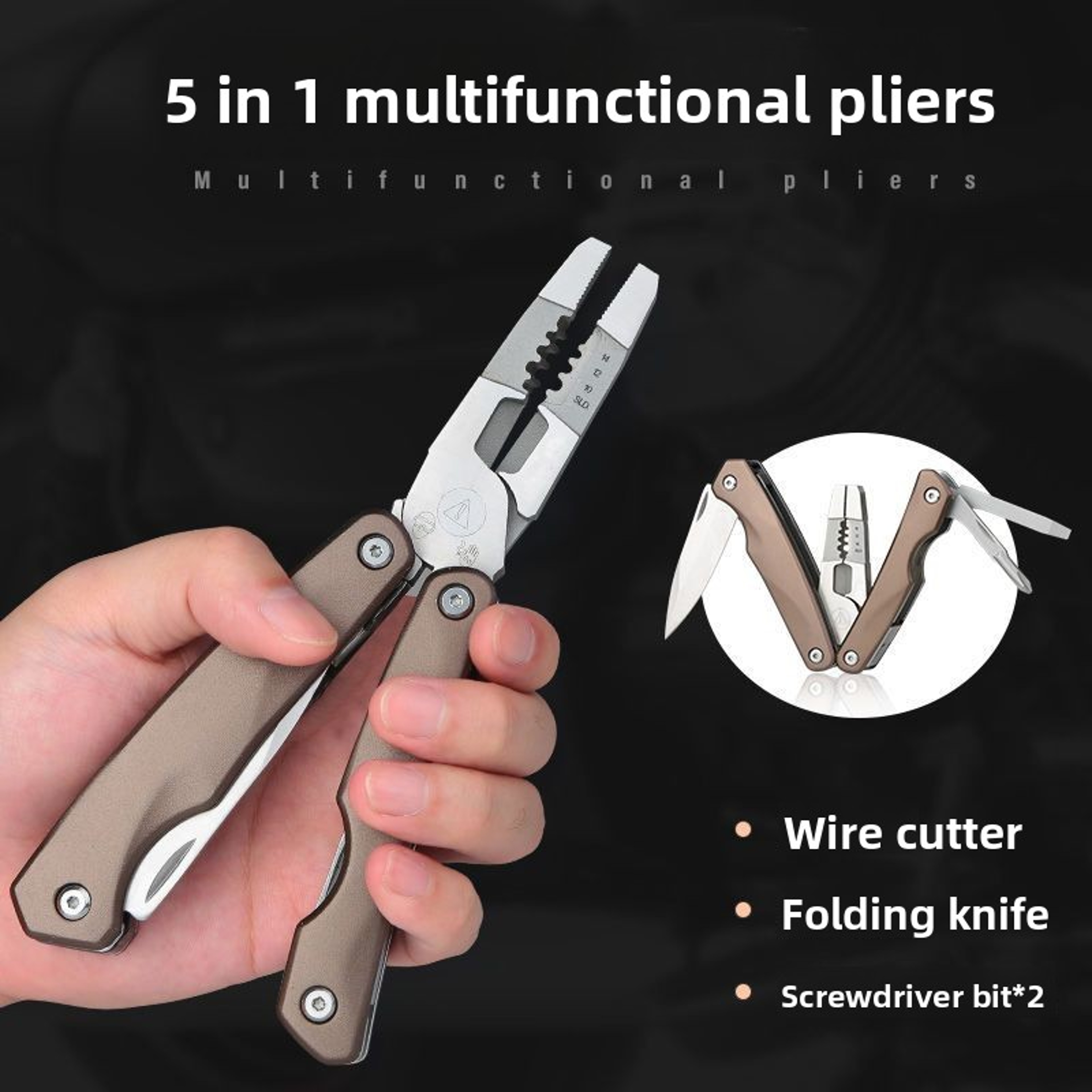 Portable Stainless Steel Folding Multitool Pliers Durable  Multi Functional Utility Tool For Everyd 4