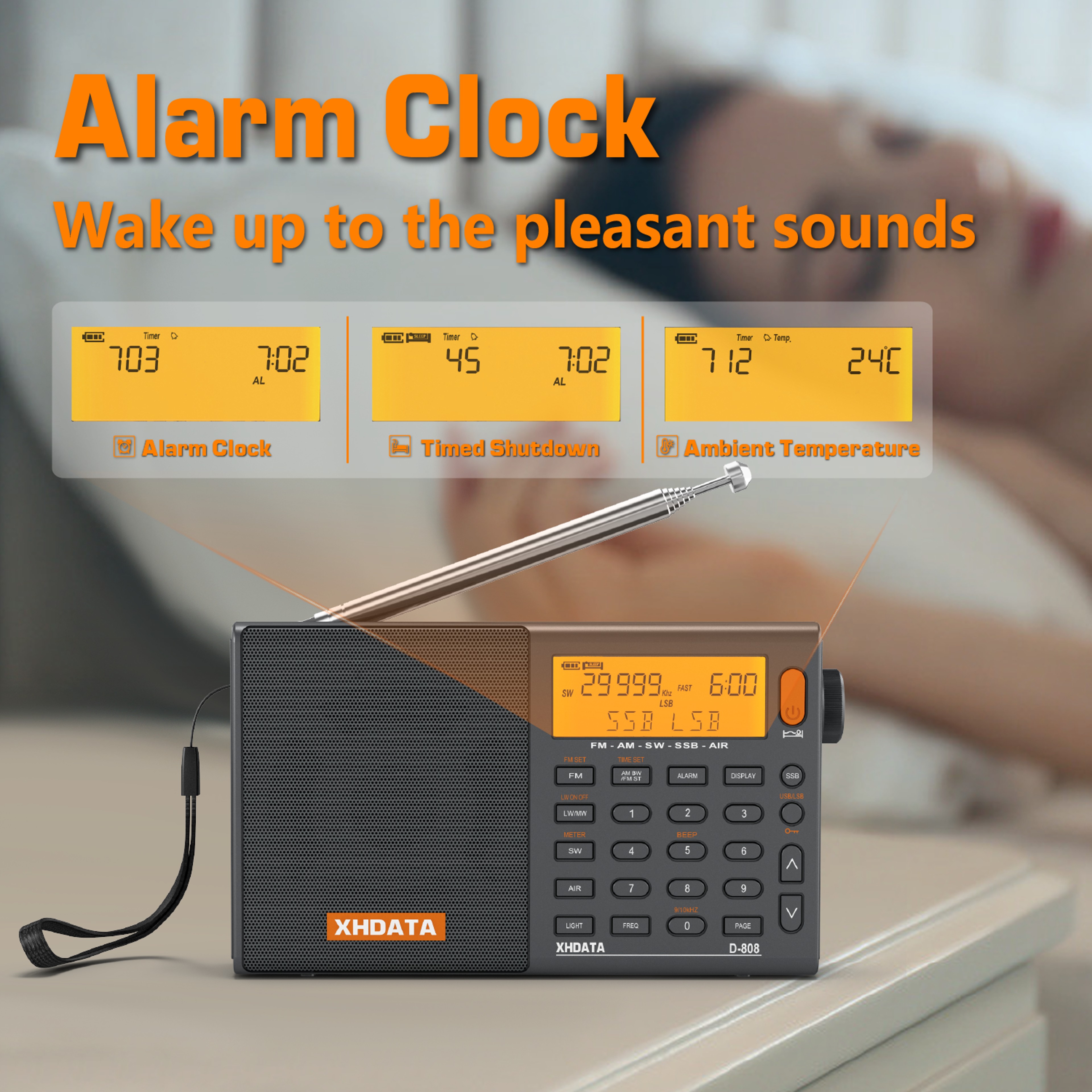 SSB AIR RDS Full Band Portable Radio Rechargeable Deep Sound Stereo Receiver For Global FM Air Band 2