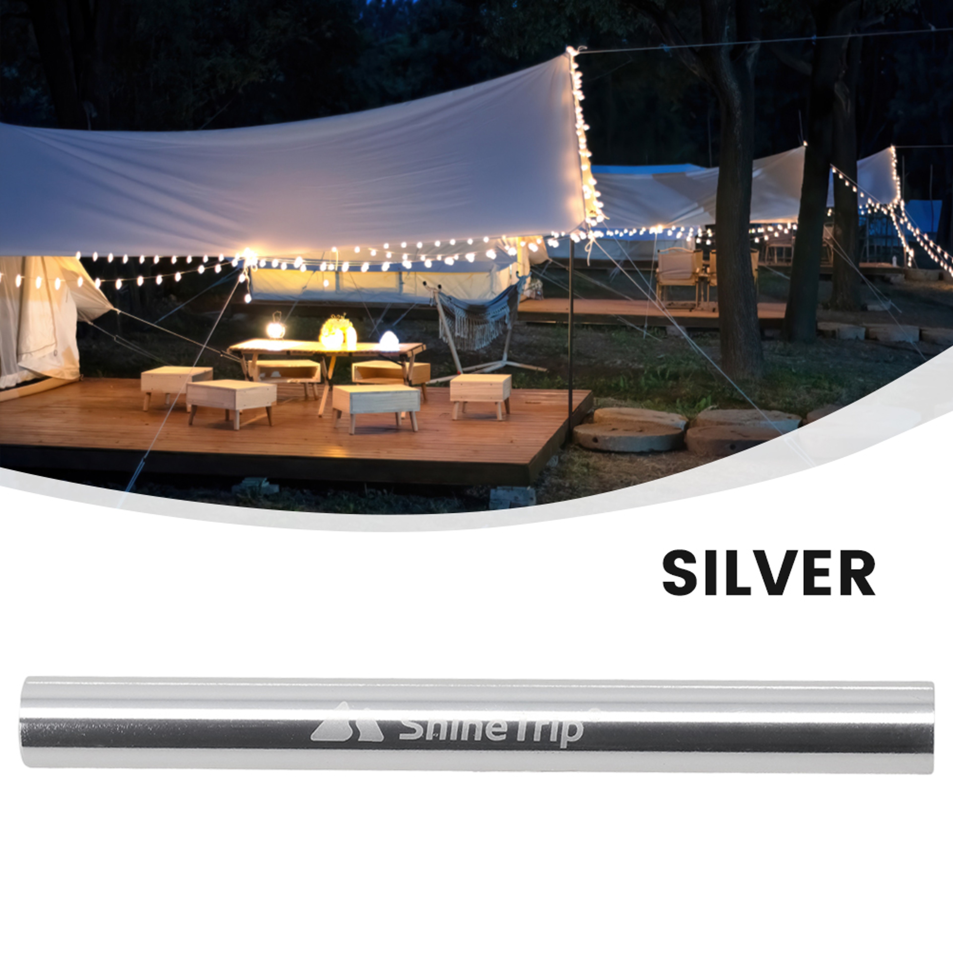 Portable Tent Pole Repair Tube Aluminum Alloy Tent Rod Sleeve – view 5