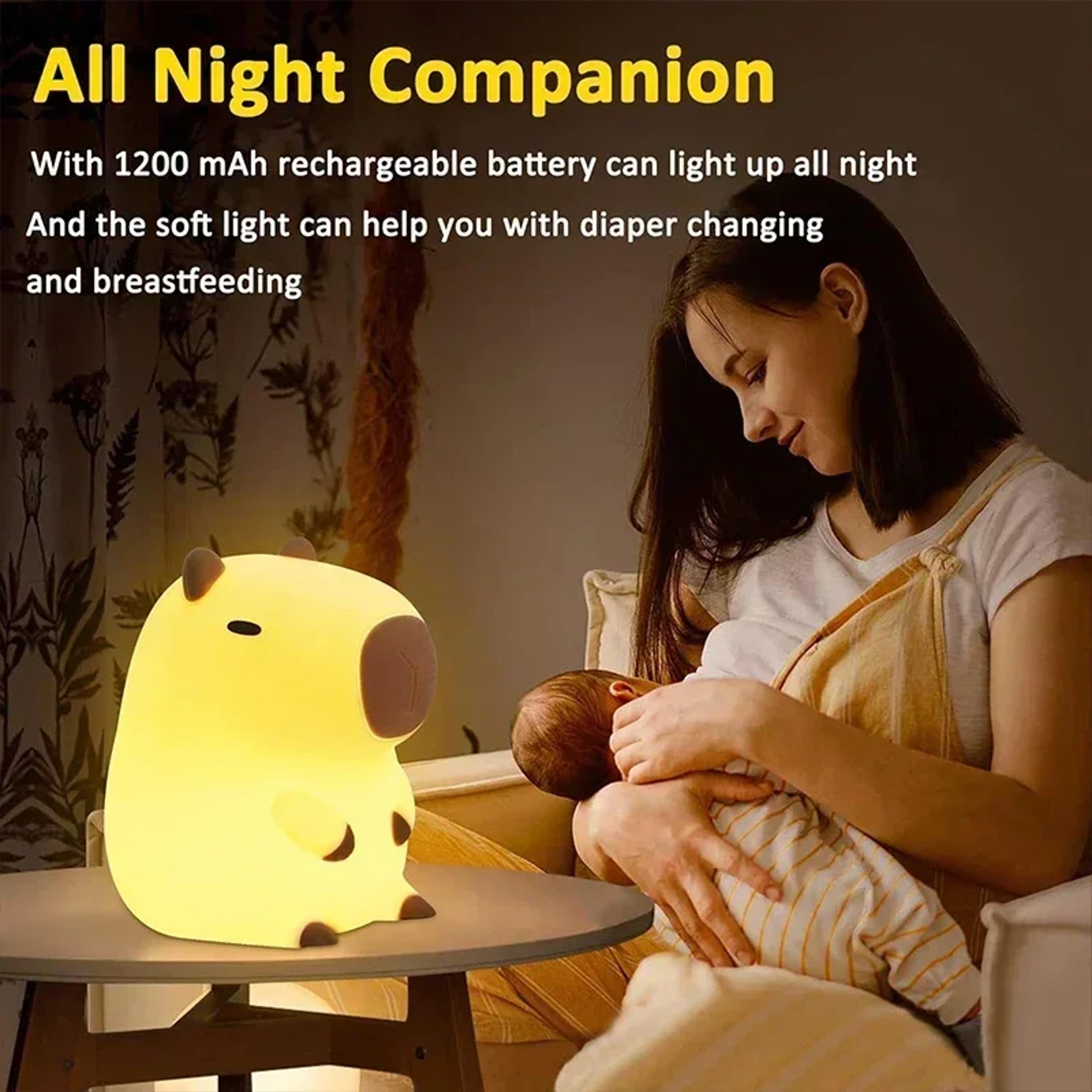 Silicone Night Light USB Rechargeable Kids Night Light Touch Control Bedside Lamp – view 4