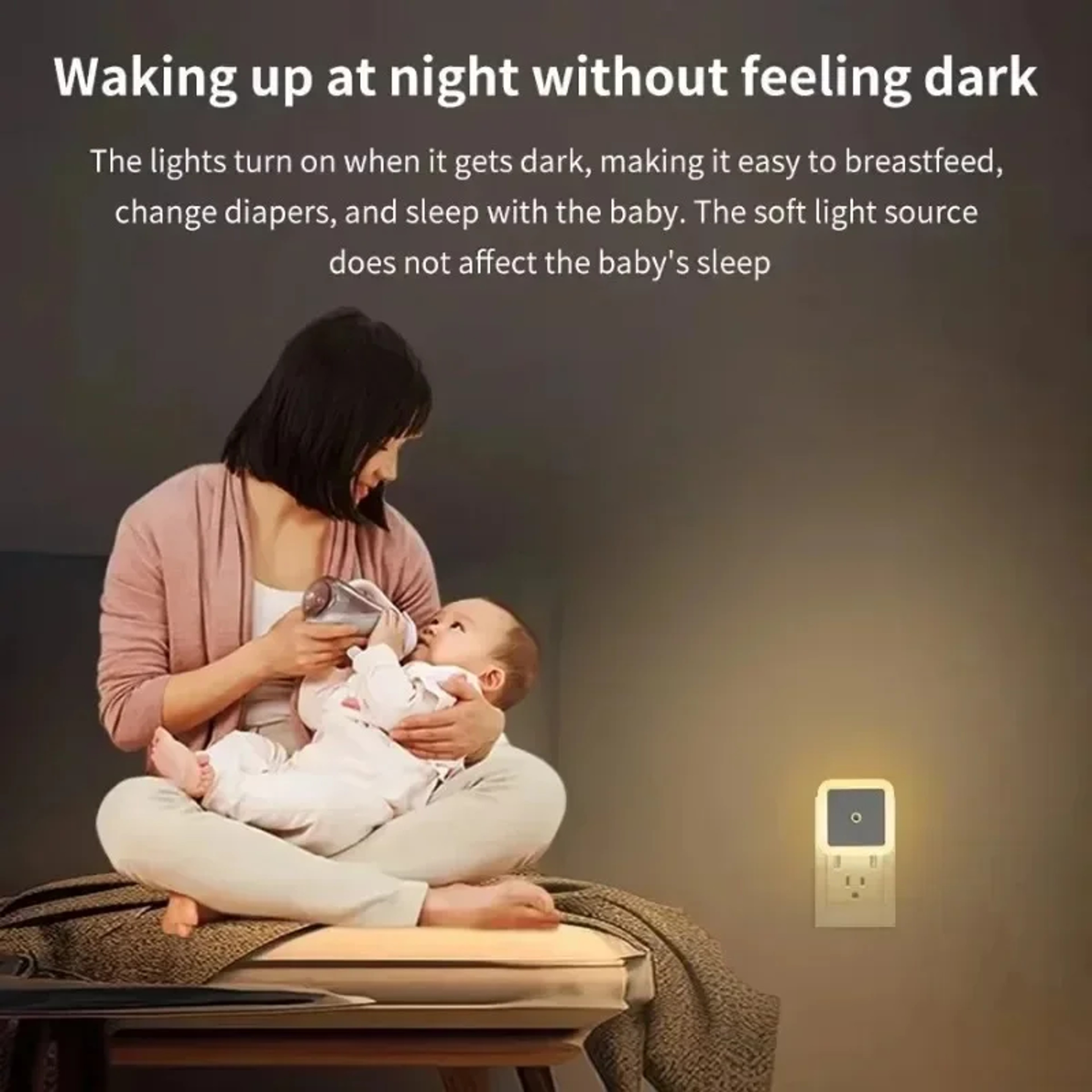 Wireless LED Night Light With Auto Dusk To Dawn Sensor Plug In Night Light For Bedroom Nursery Hall 5