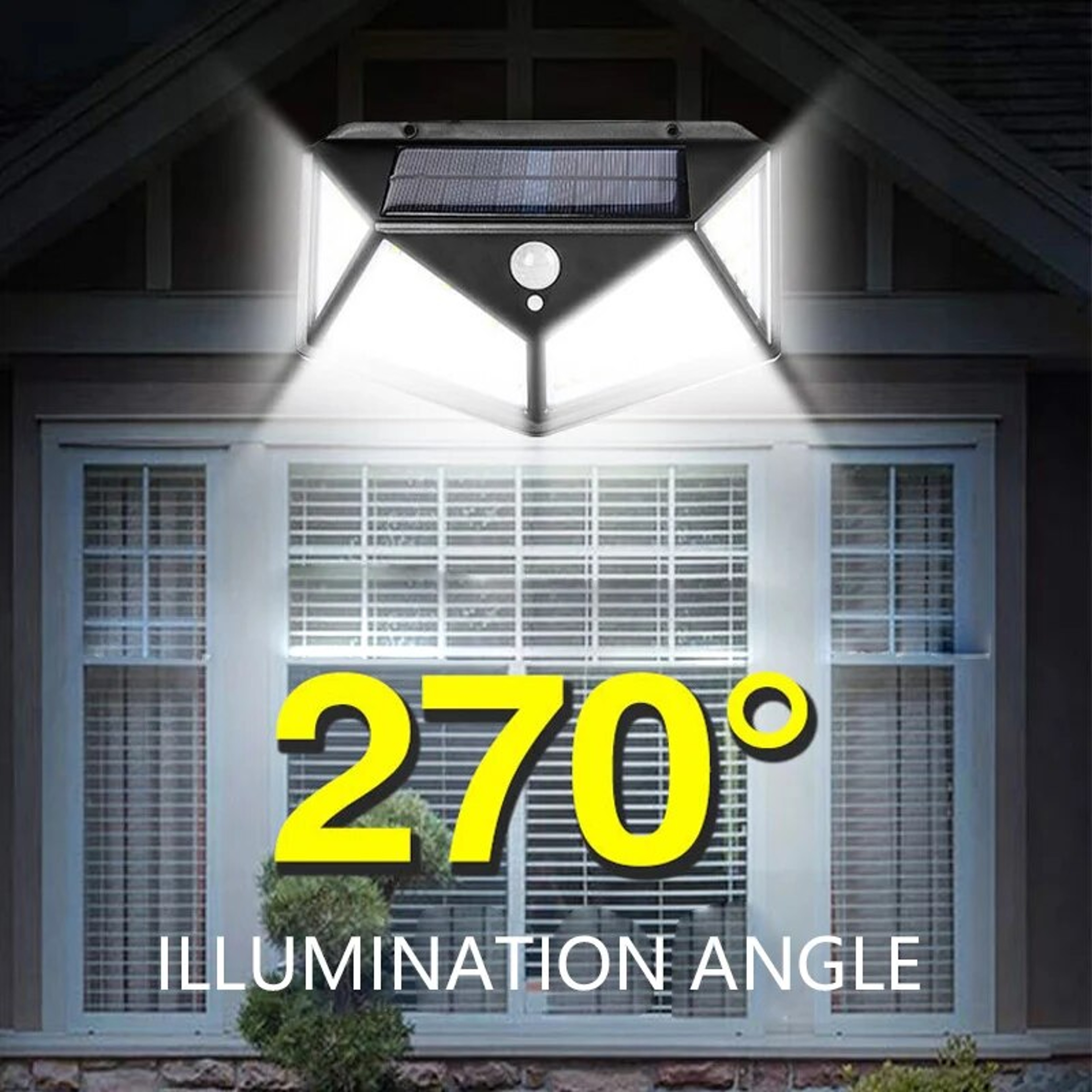 100 LED Solar Wall Light Outdoor Motion Sensor Light Waterproof Security Garden Lamp 4