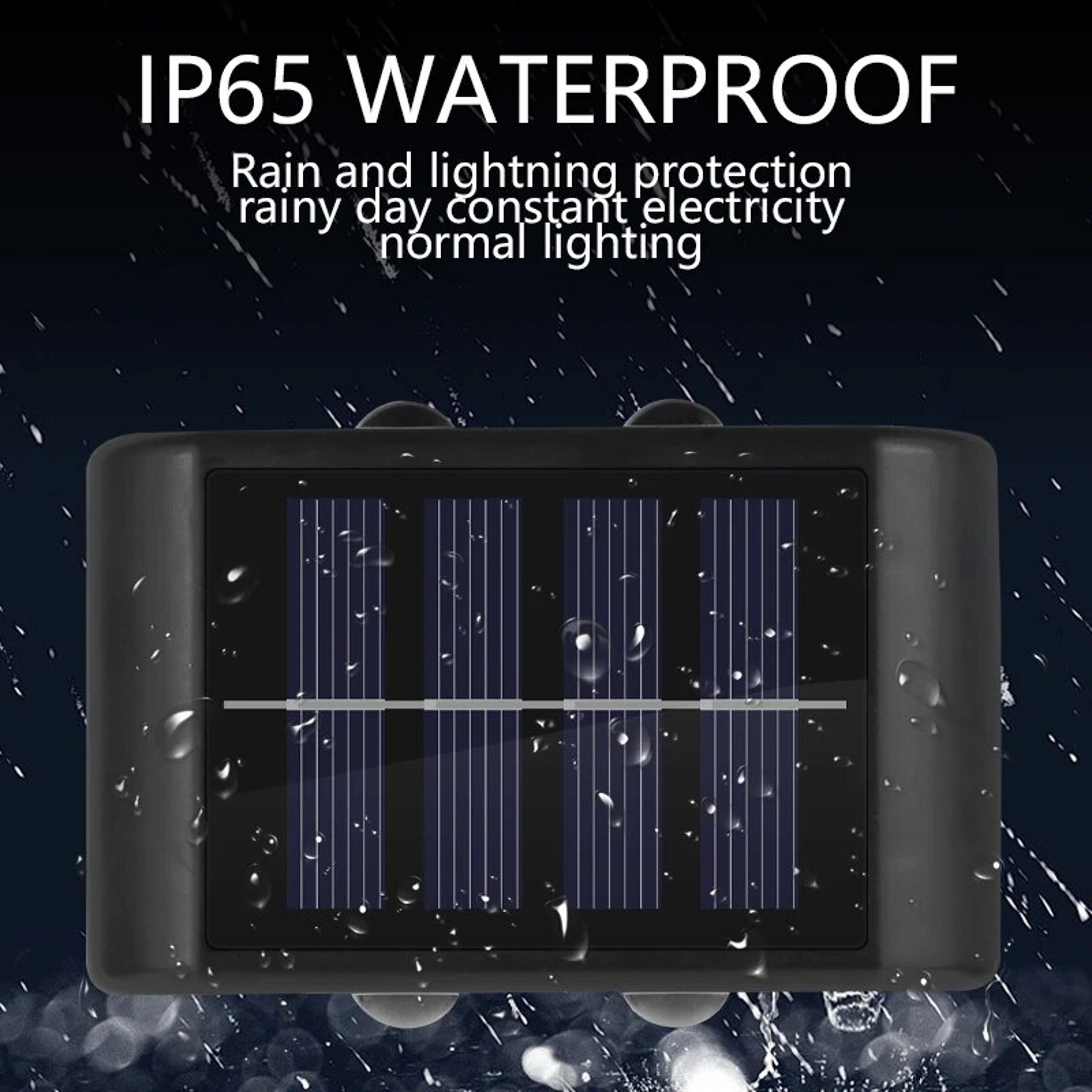 Outdoor Solar Wall Light IP65 Waterproof 4 LED Up Down Garden Fence Light 6