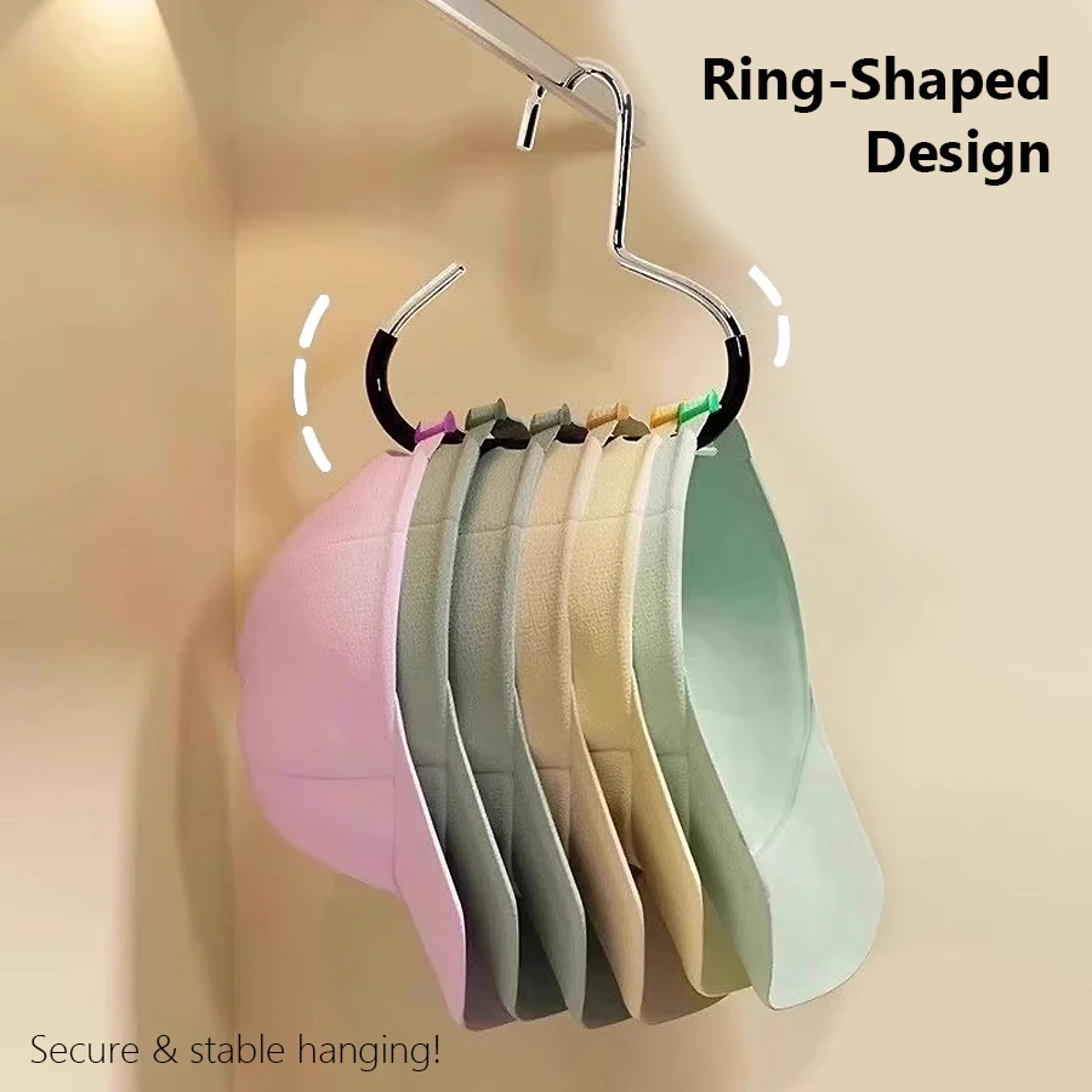 Heavy Duty Hat Organizer Closet Cap Hanger Multi Purpose Hook Rack For Hats Scarves Bags 3