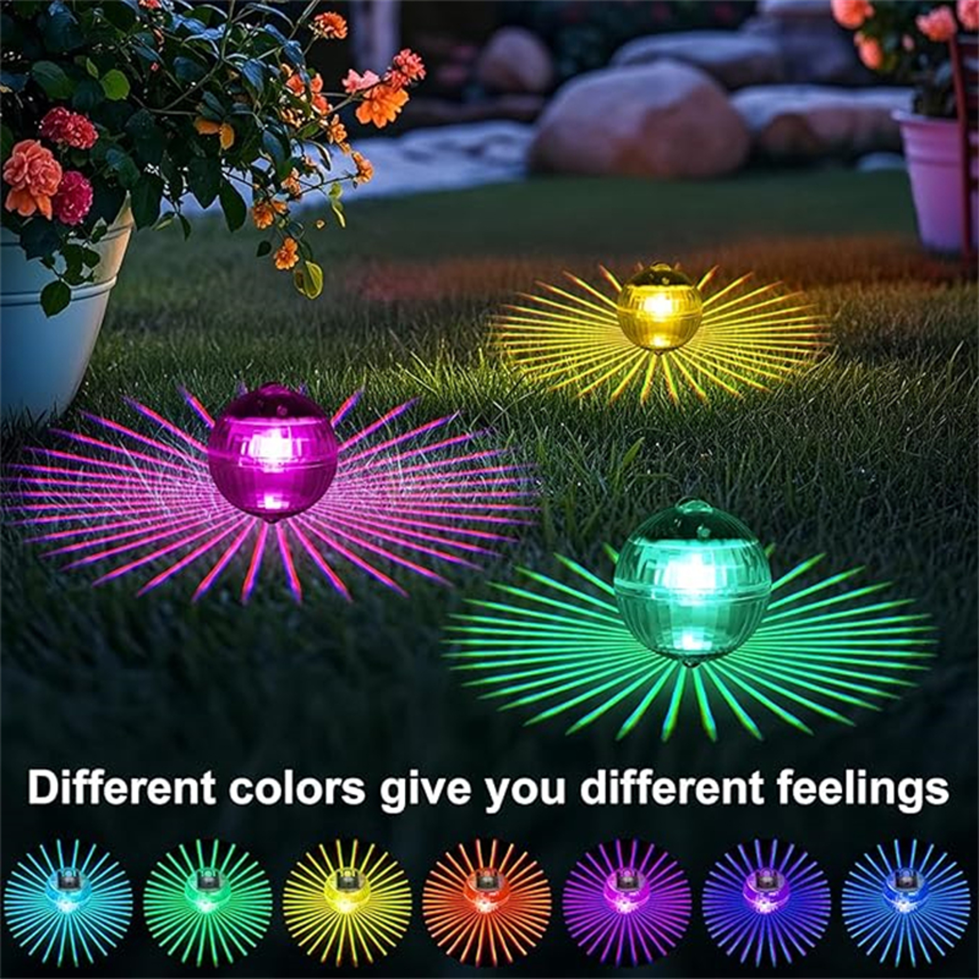 Solar Floating Pool Light RGB Waterproof LED Pond Glow Ball 5