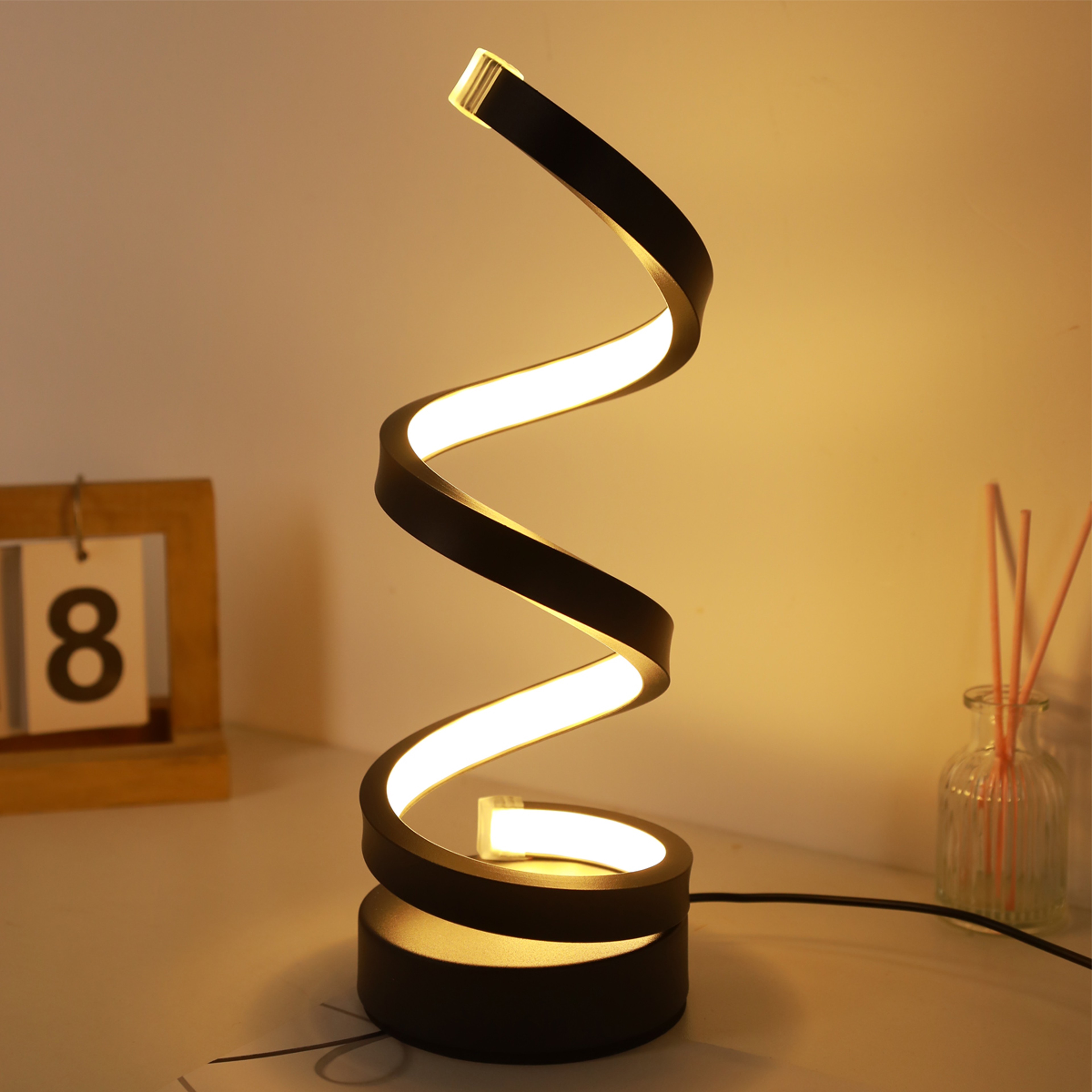Modern Spiral Table Lamp LED Artistic Bedside Lamp For Living Room Bedroom Home Decor 4