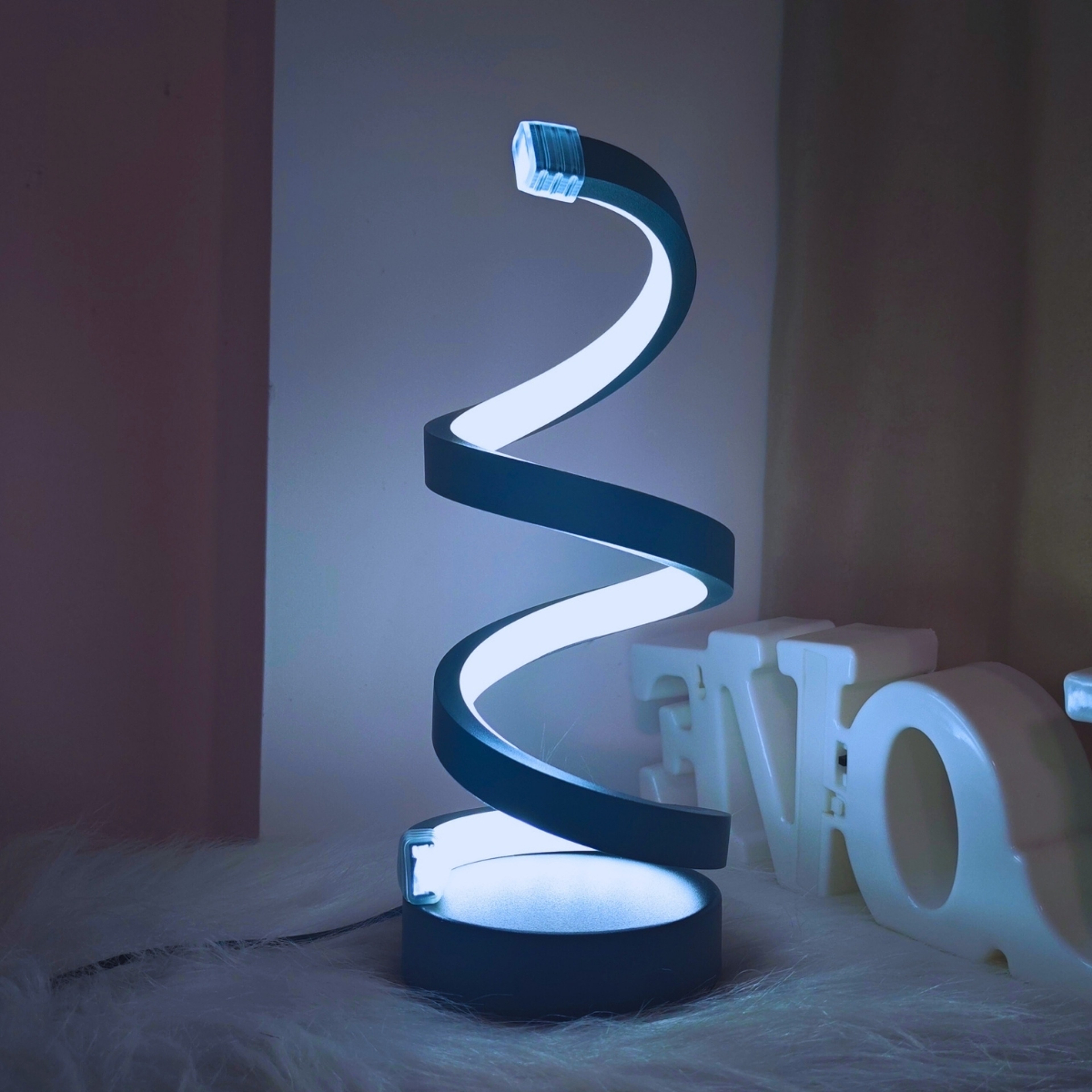 Modern Spiral Table Lamp LED Artistic Bedside Lamp For Living Room Bedroom Home Decor 1