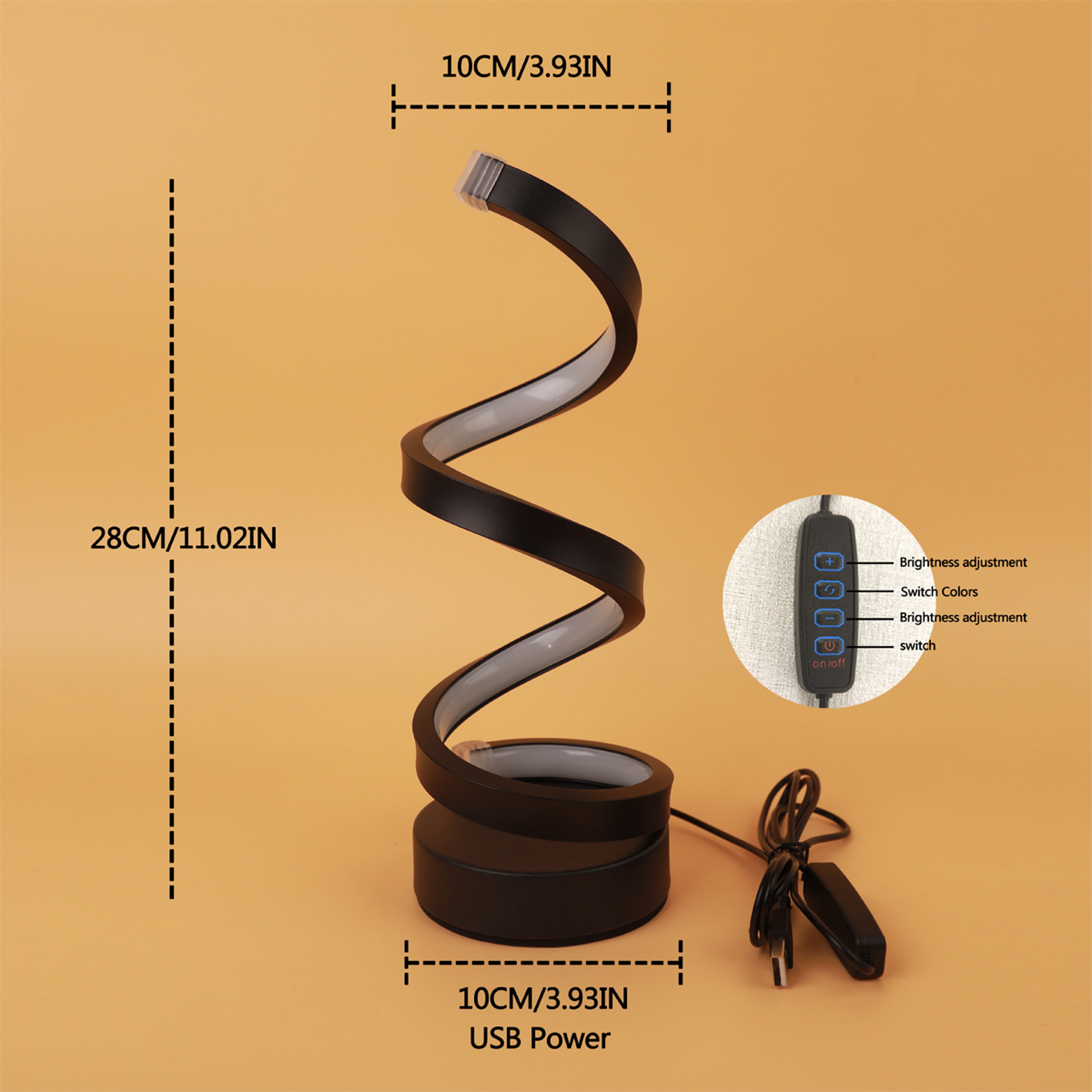Modern Spiral Table Lamp LED Artistic Bedside Lamp For Living Room Bedroom Home Decor 3