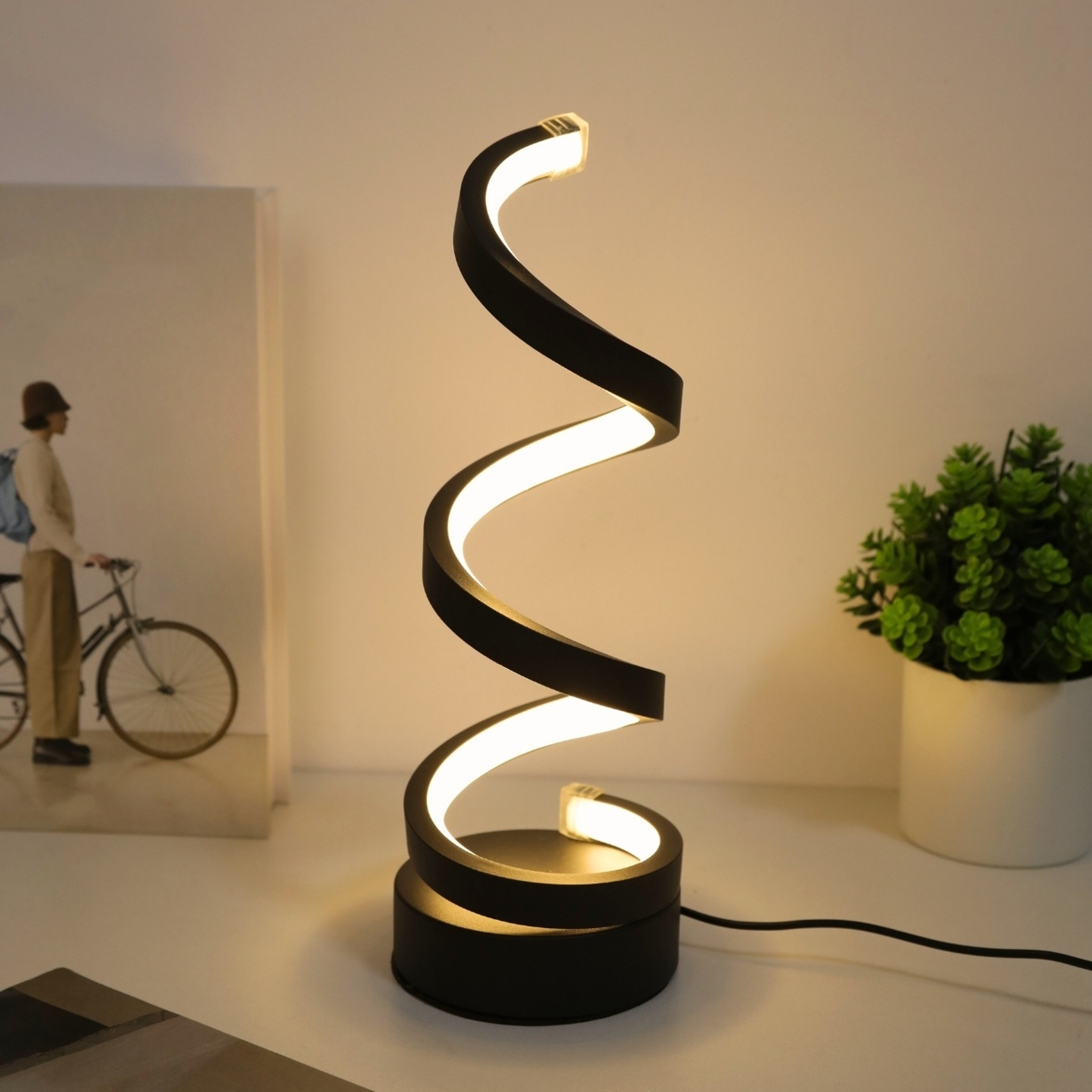 Modern Spiral Table Lamp LED Artistic Bedside Lamp For Living Room Bedroom Home Decor 6