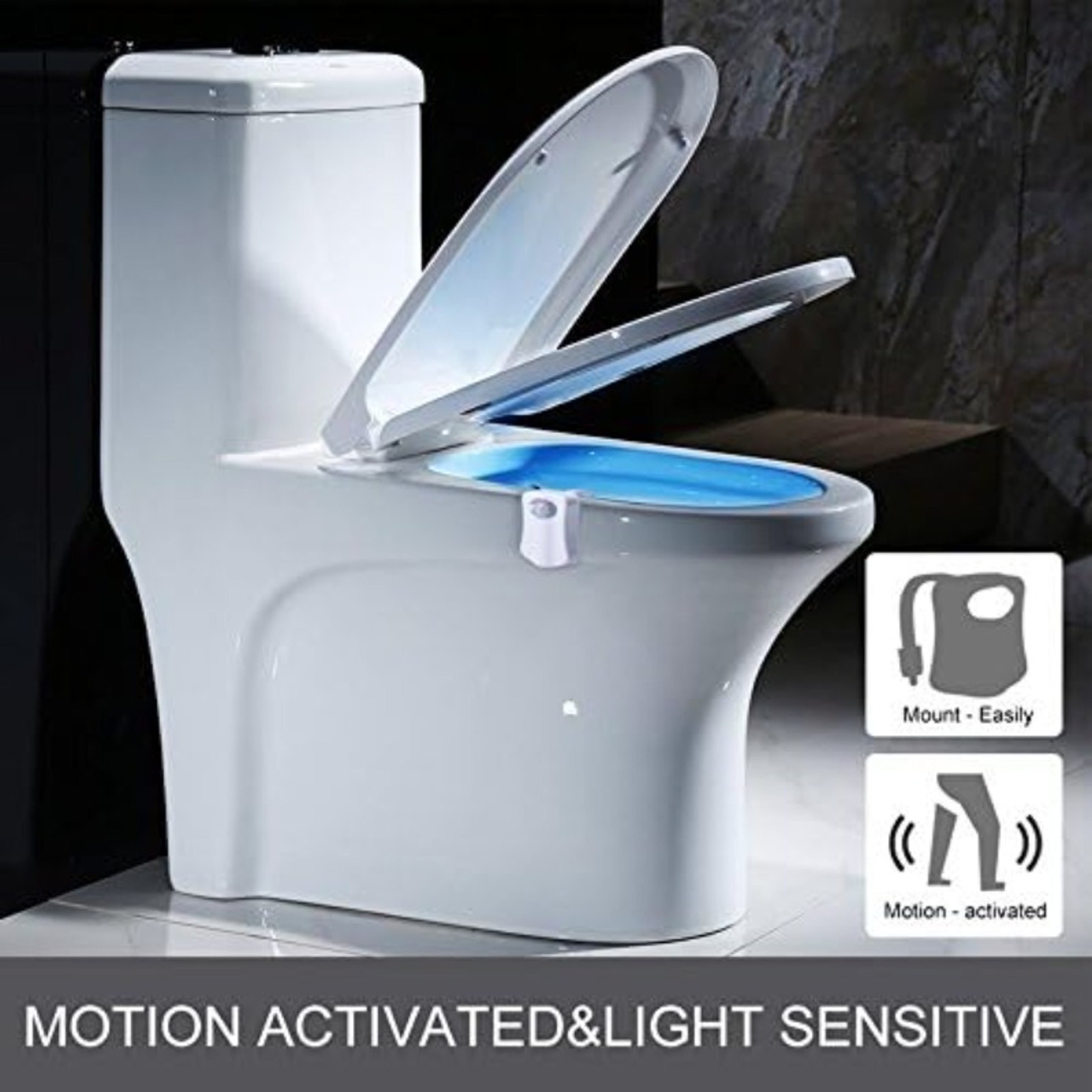 16 Color Motion Sensor Toilet Night Light LED Bathroom Bowl Light – view 6