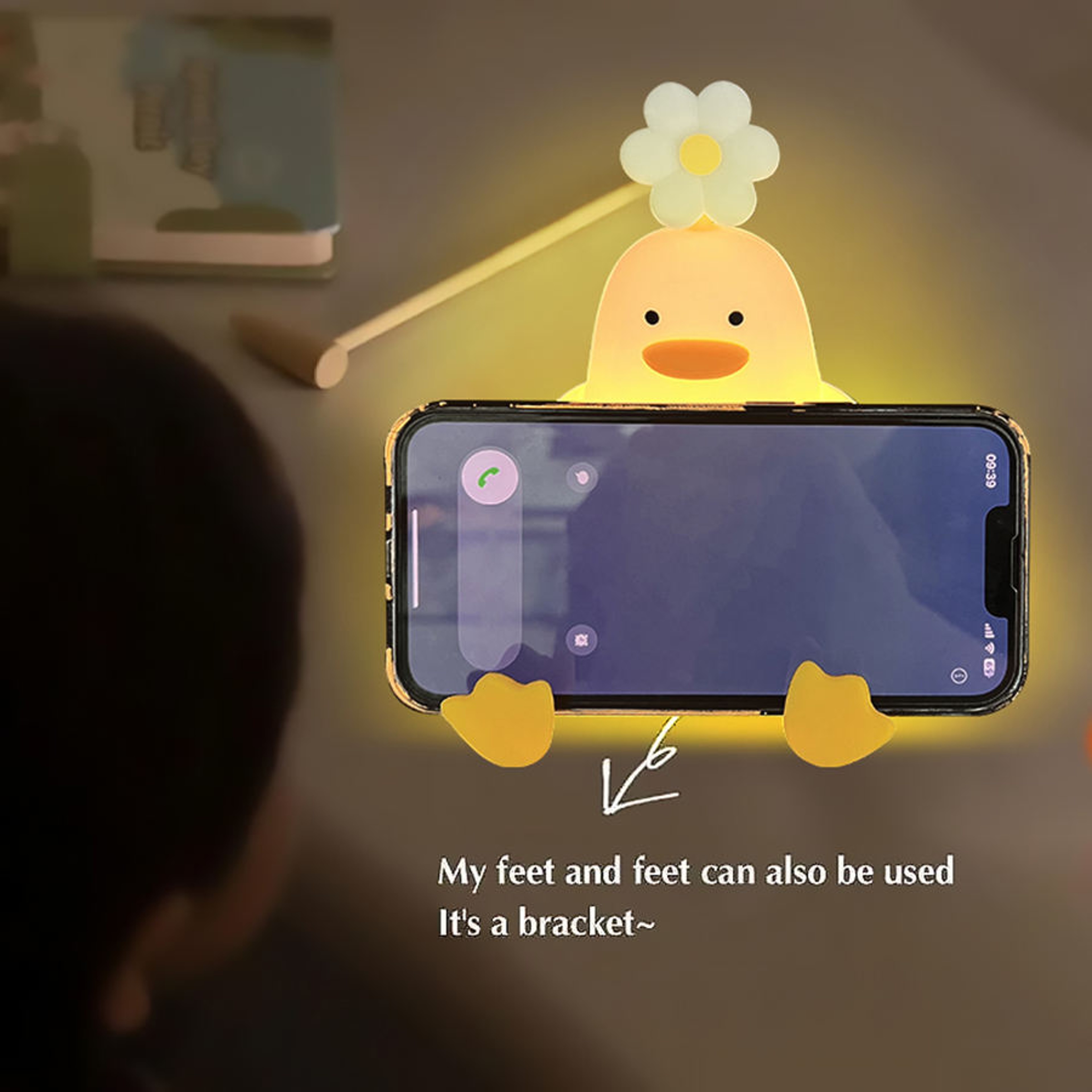 Cute Duck LED Night Light USB Rechargeable Soft Silicone Night Light For Kids Bedroom 3