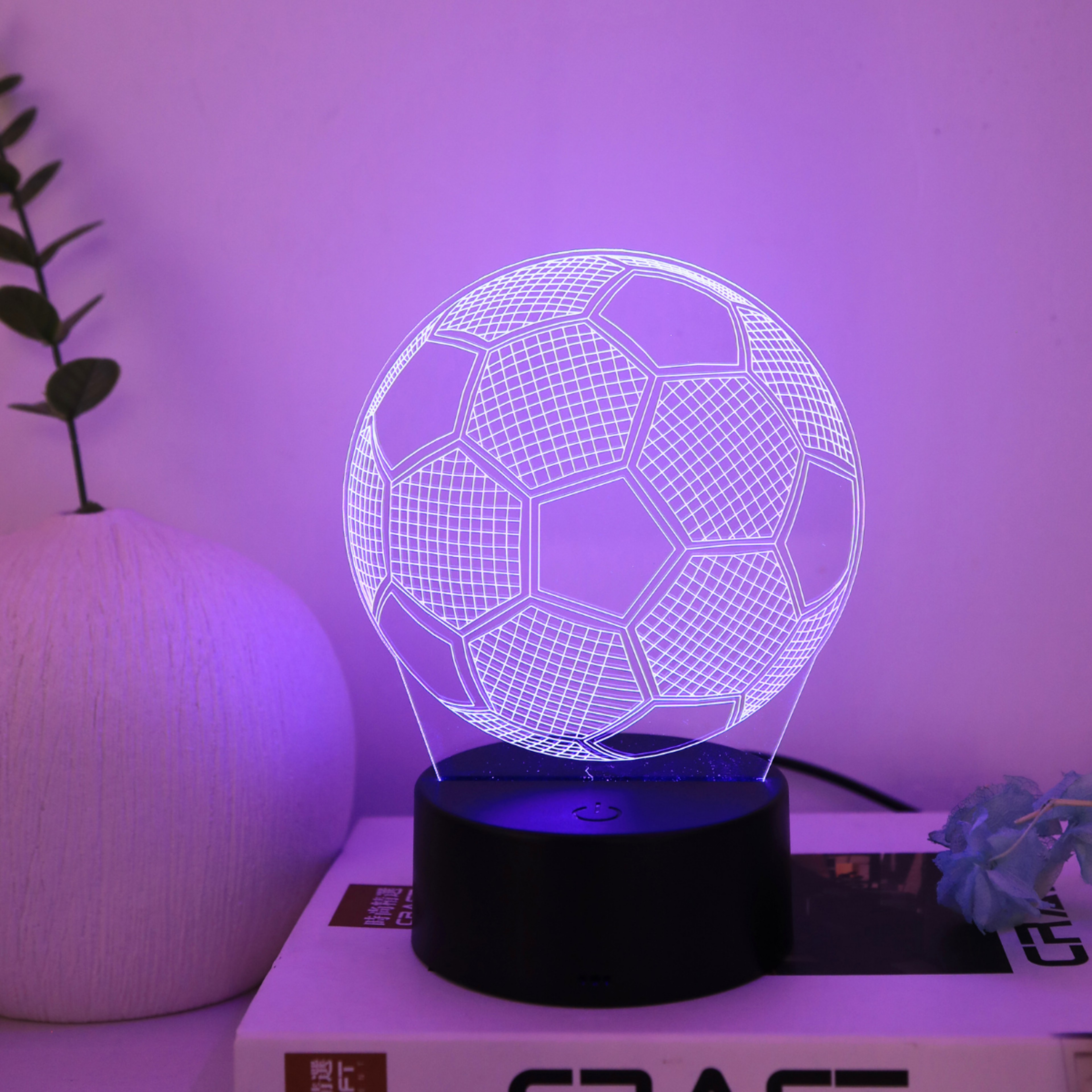 Modern Football Night Light 3D LED Lamp USB Powered Bedroom Decor 5