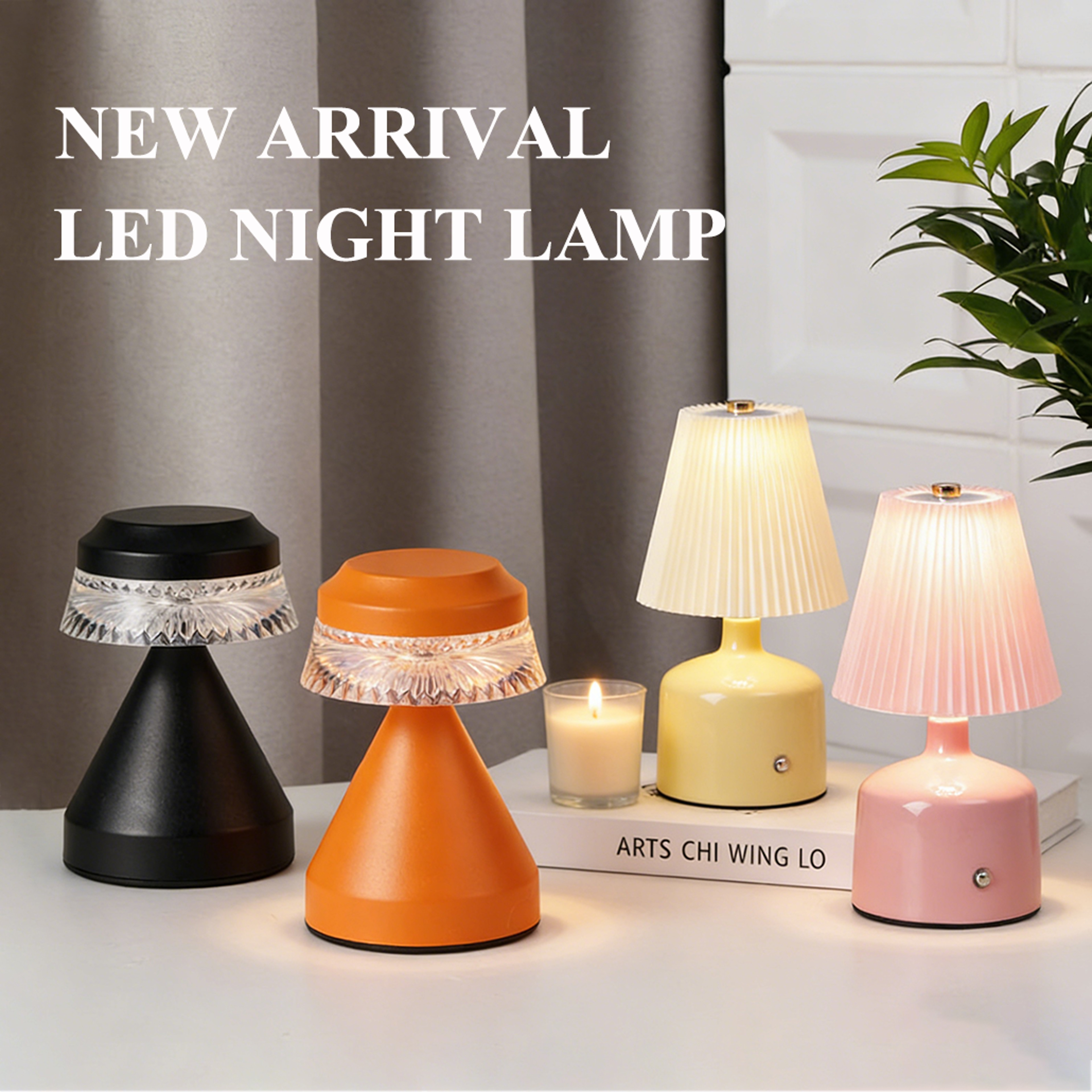 Rechargeable Bedside Lamp With Touch Control Dimmable LED Desk Light Fabric Night Light 5
