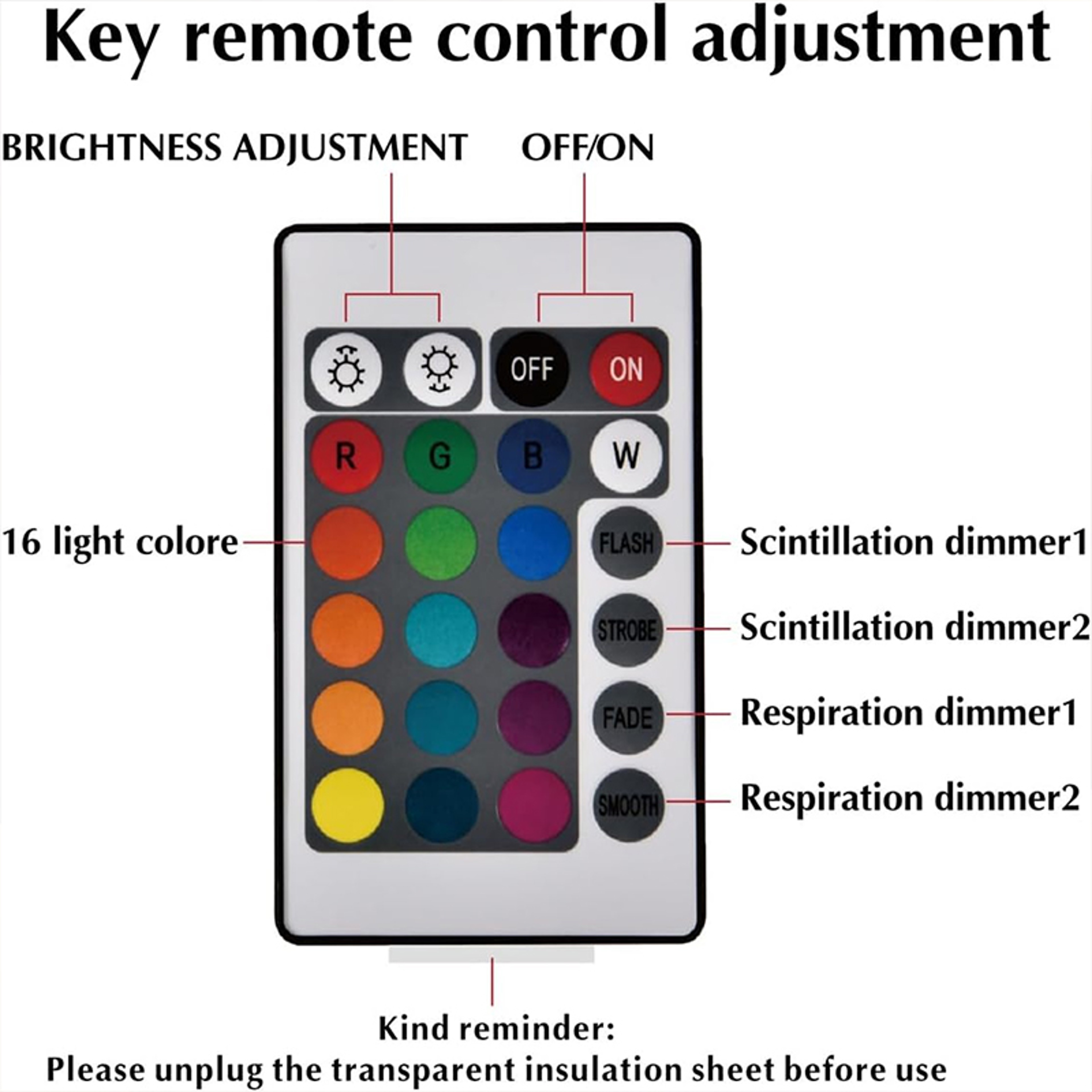 Rechargeable Table Lamp With Remote Control 16 Color RGB Bedside Touch Night Light 5