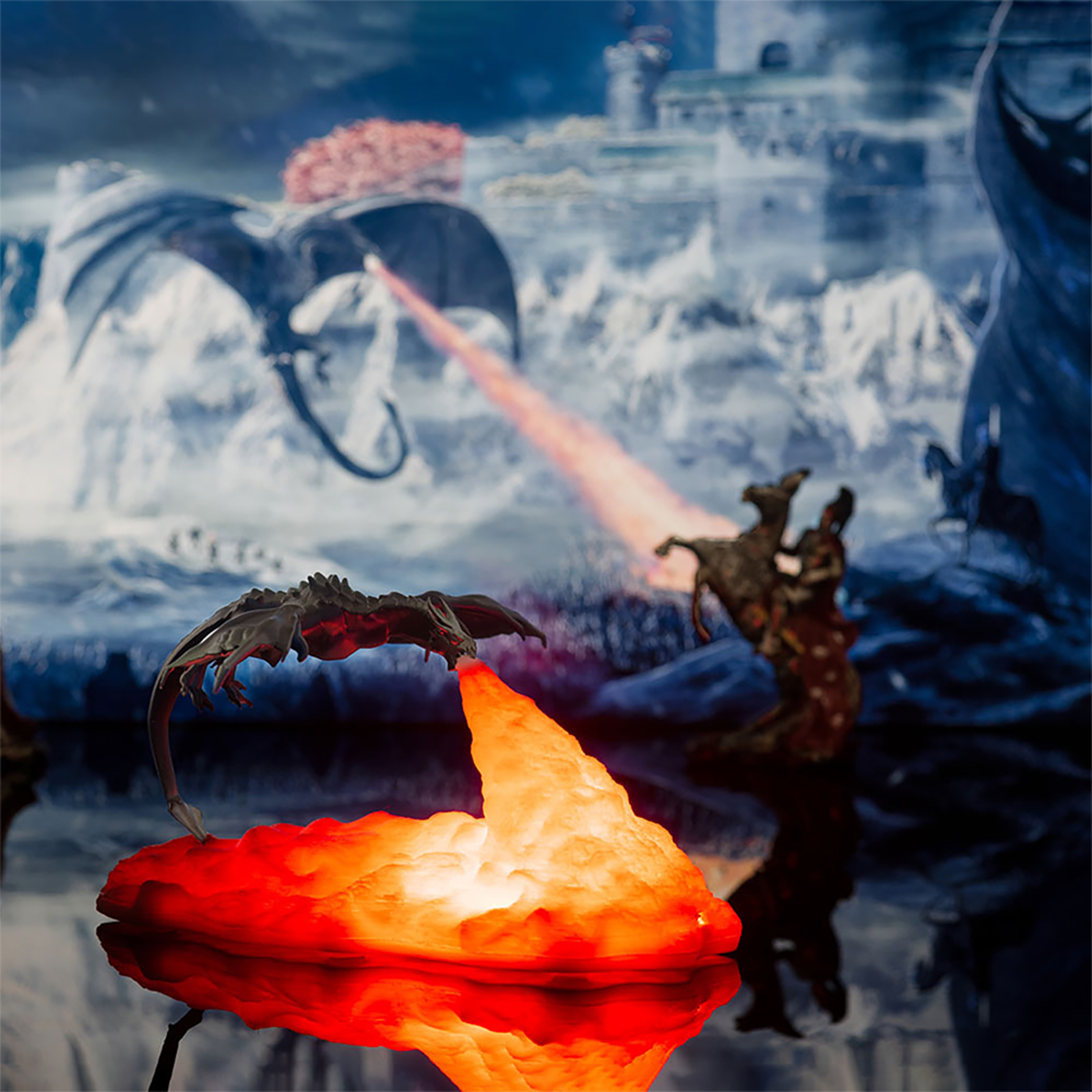 Fire Breathing 3D Dragon Lamp USB Rechargeable Dragon Night Light For Gaming Room Bedroom Desk Deco 6