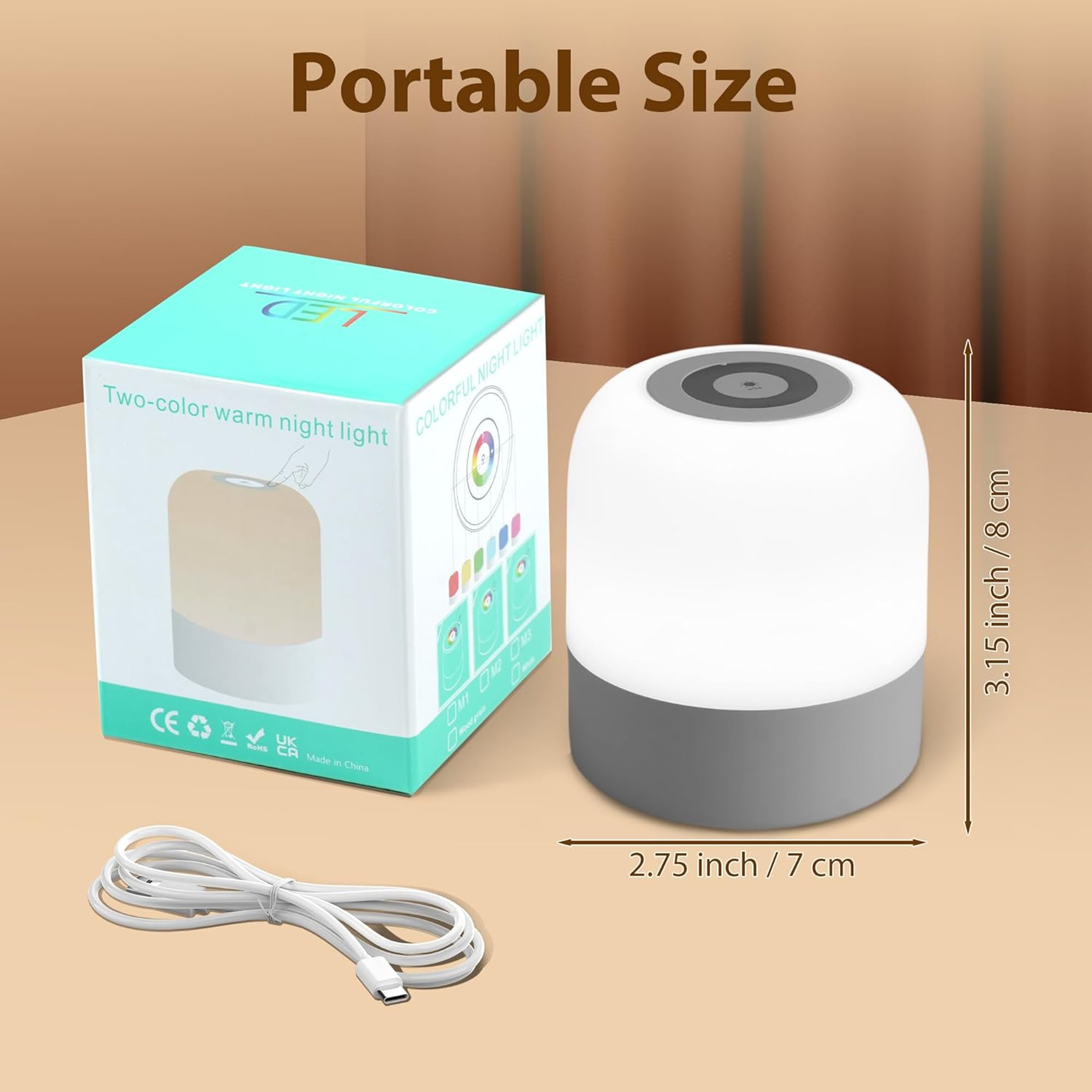 Portable Baby Night Light Rechargeable Egg Lamp With 3 Colour Modes For Nursery And Kids Bedside 2