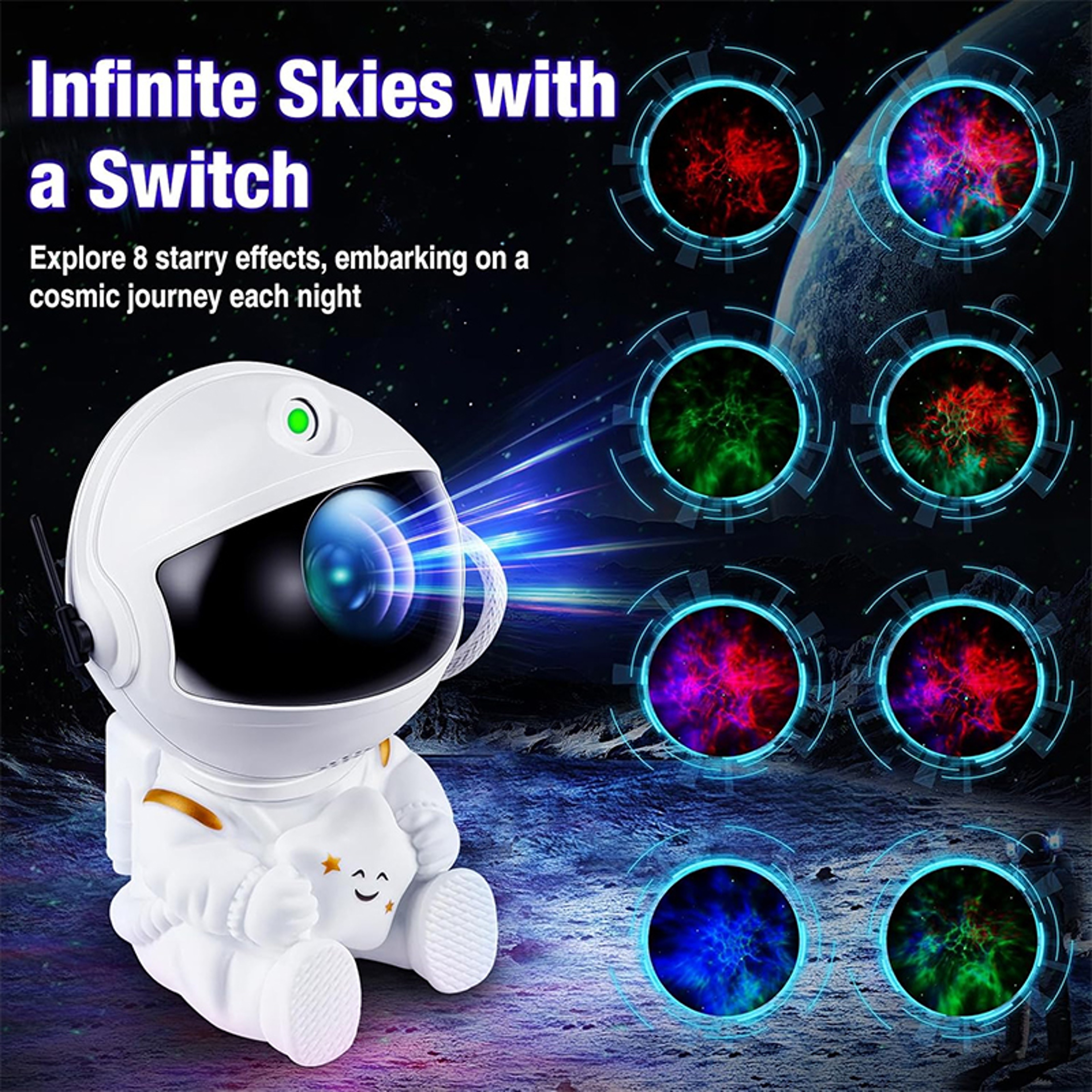 Astronaut Star Projector Galaxy Projector Kids Night Light With Nebula Ceiling Display 1
