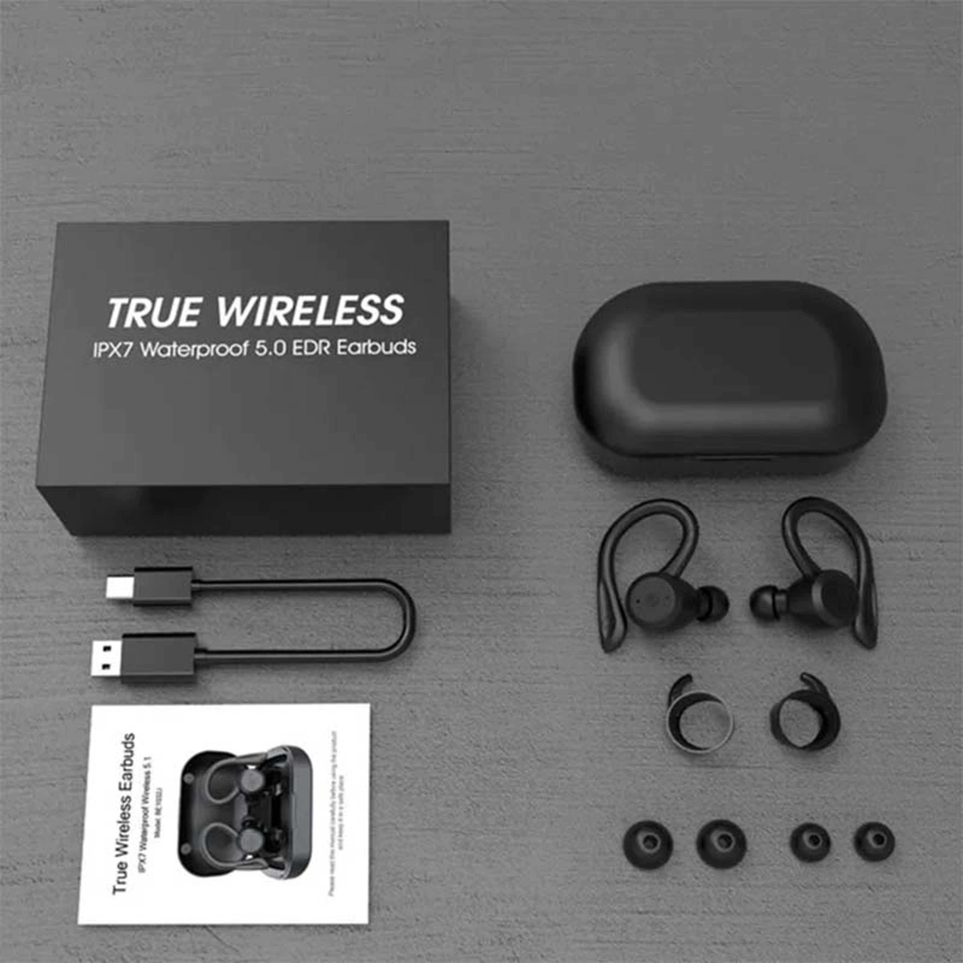 AquaFit IPX7 Waterproof Bluetooth Sports Earbuds With Mic And Dual Wear Fit 3