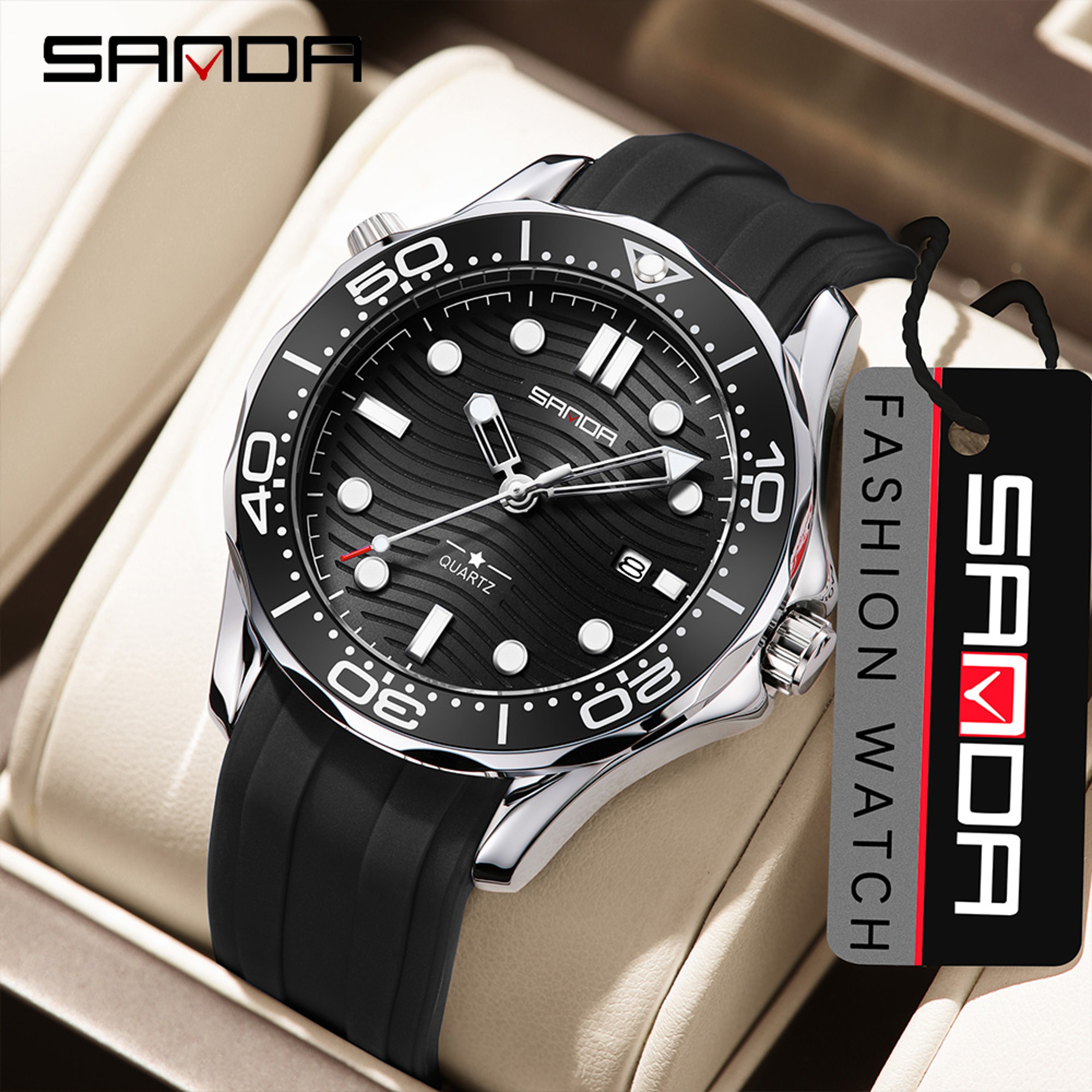 Mens Quartz Watch Waterproof Luminous Business Calendar Watch 2
