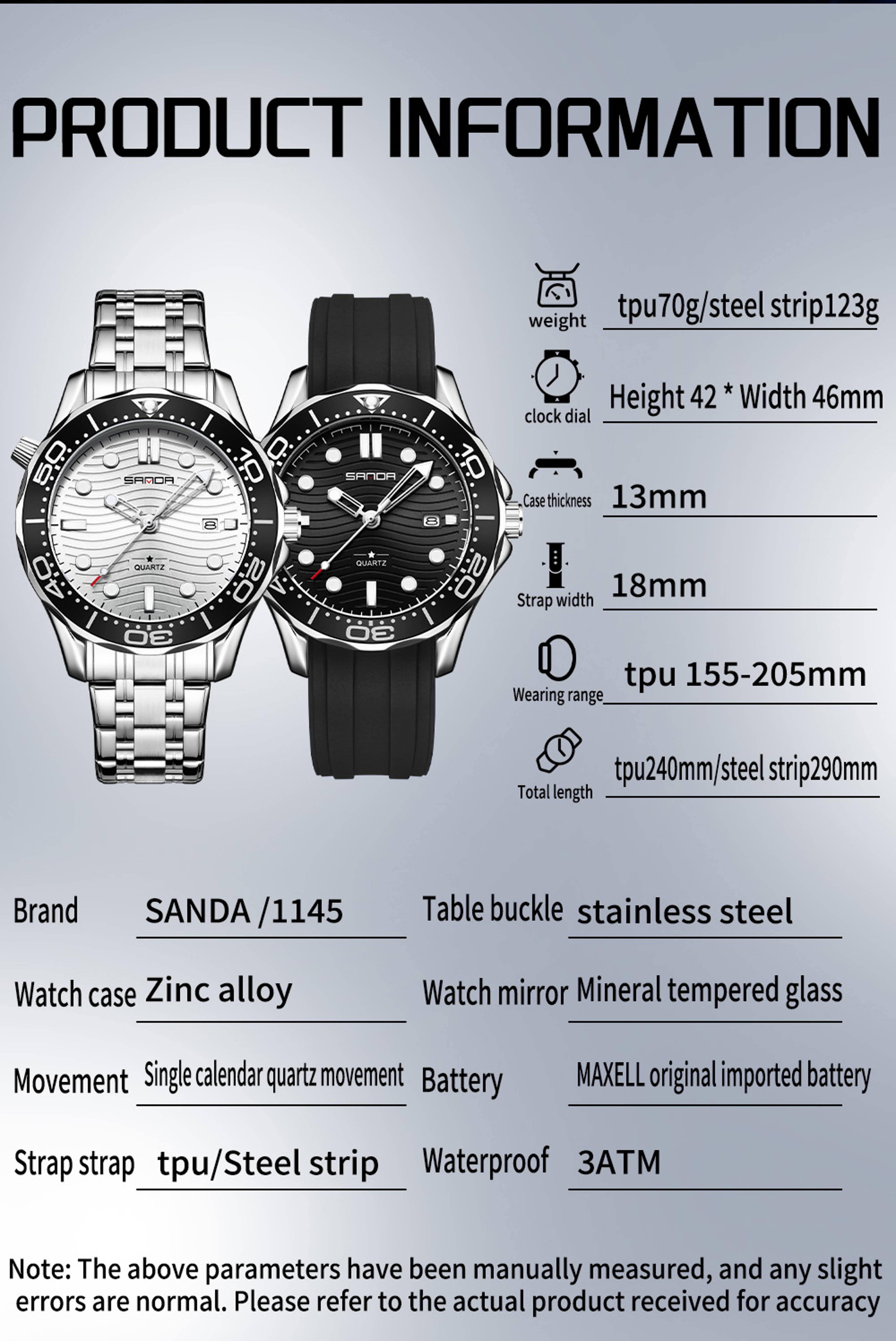 Mens Quartz Watch Waterproof Luminous Business Calendar Watch 3