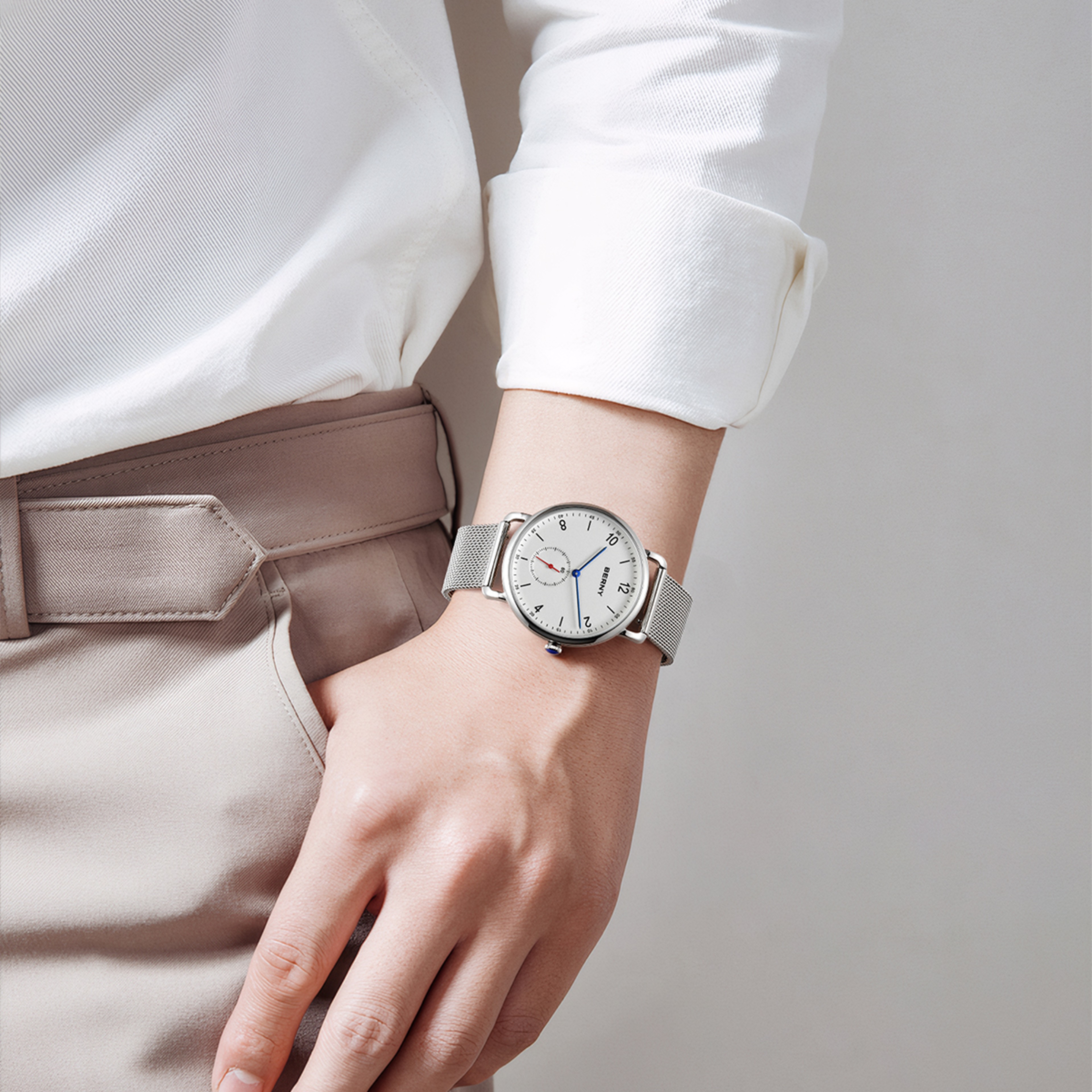Minimalist Mens Quartz Watch Stainless Steel Waterproof Wristwatch 3