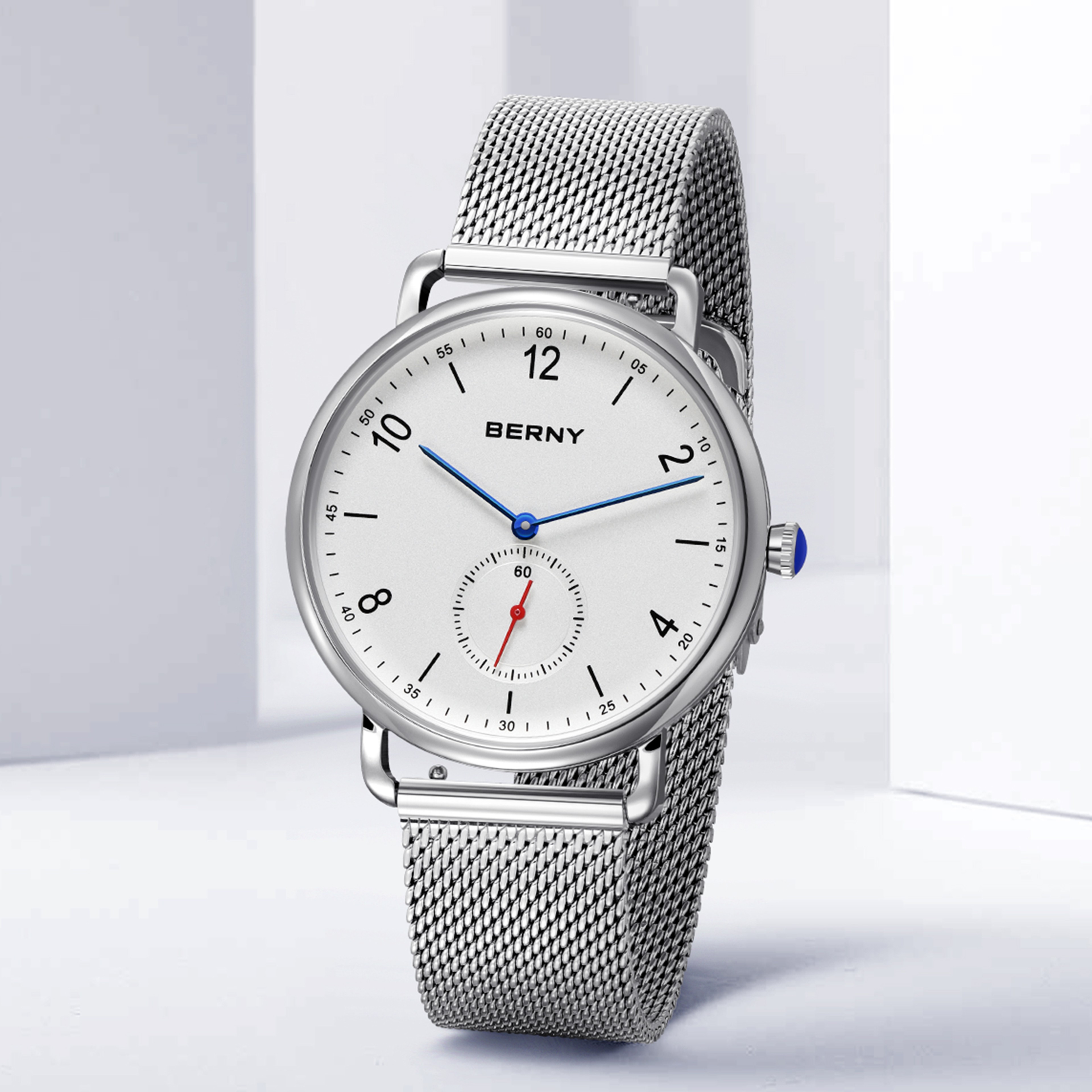 Minimalist Mens Quartz Watch Stainless Steel Waterproof Wristwatch 2