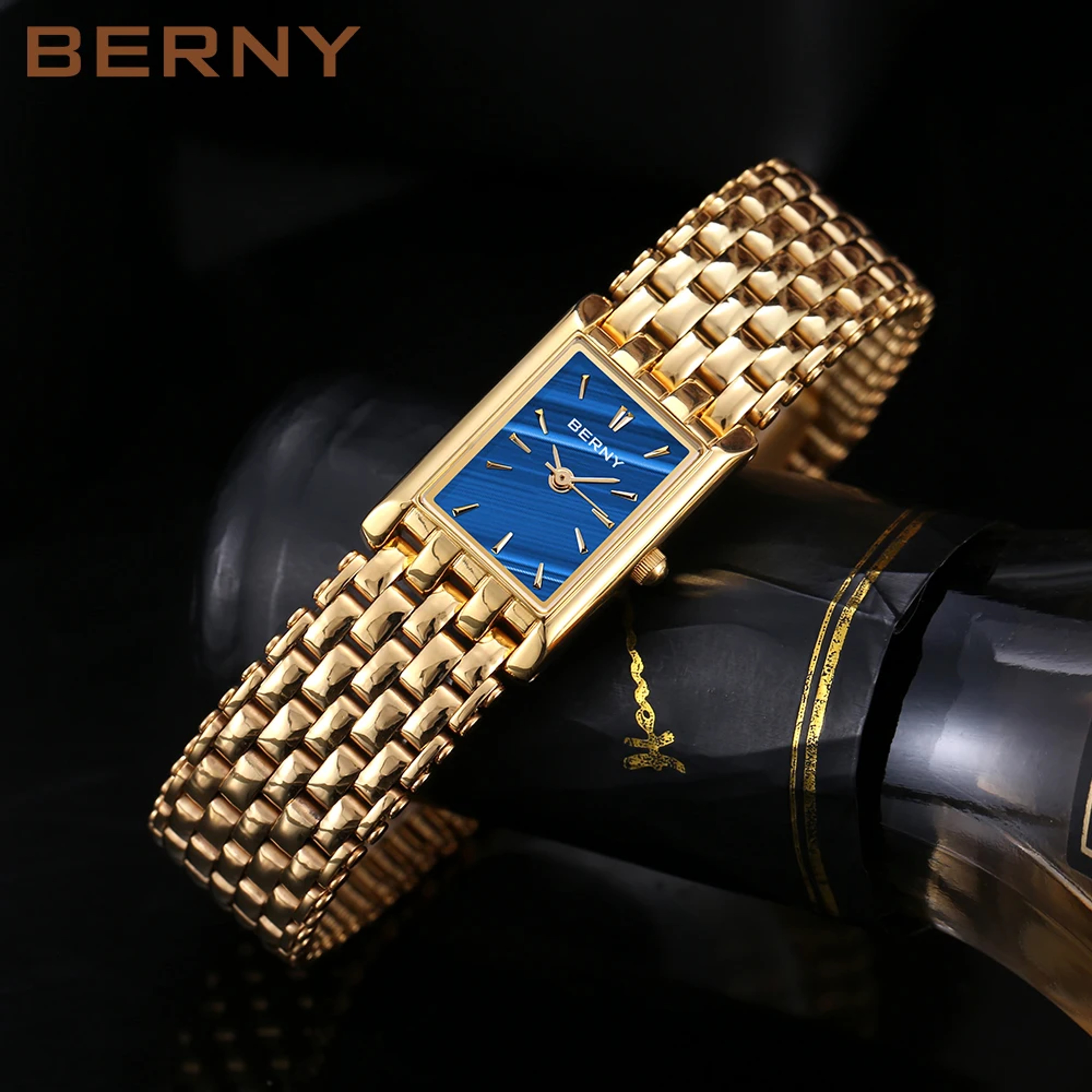 Women Rectangle Stainless Steel Quartz Watch For Women 2