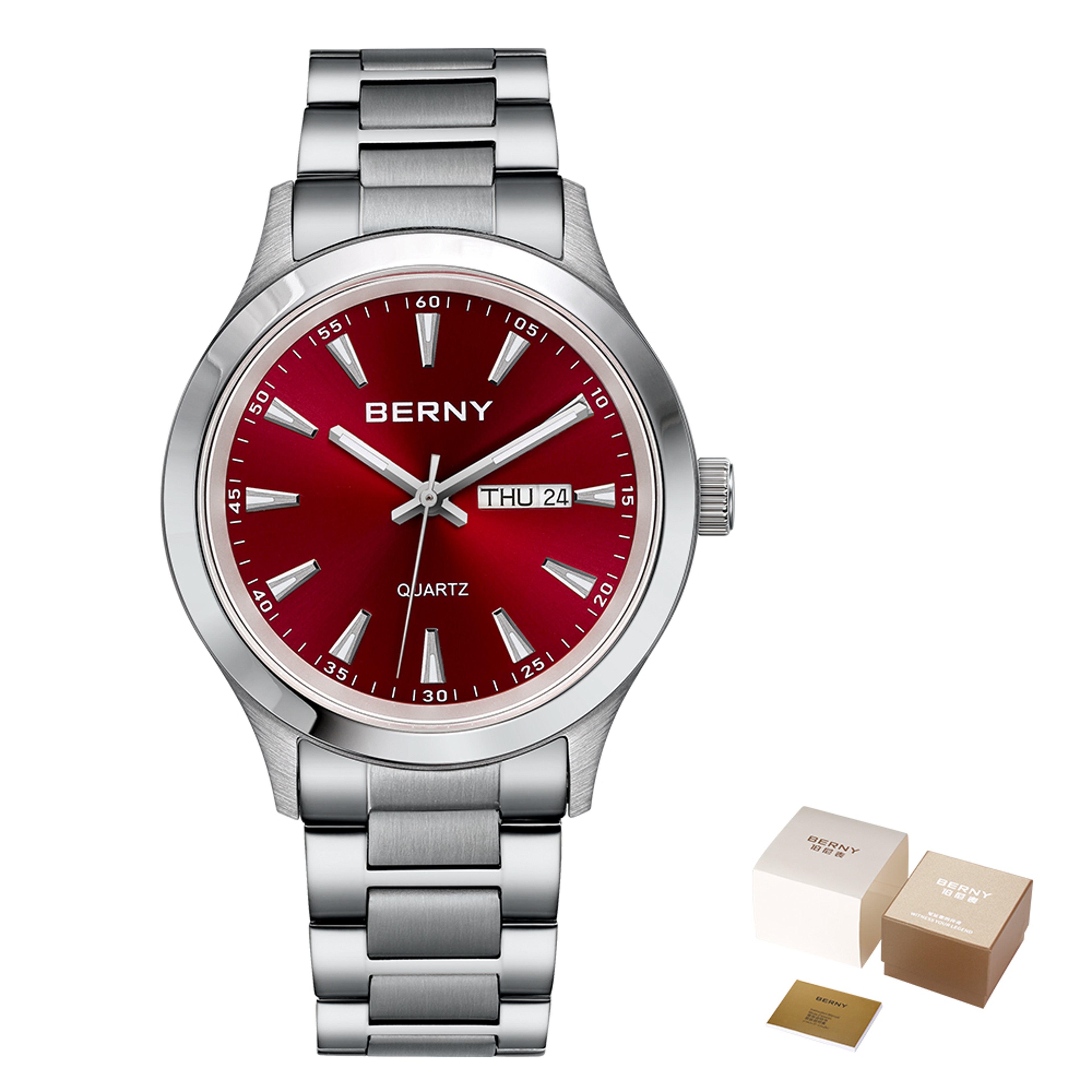 Ultra Thin Mens Quartz Dress Watch Stainless Steel 9