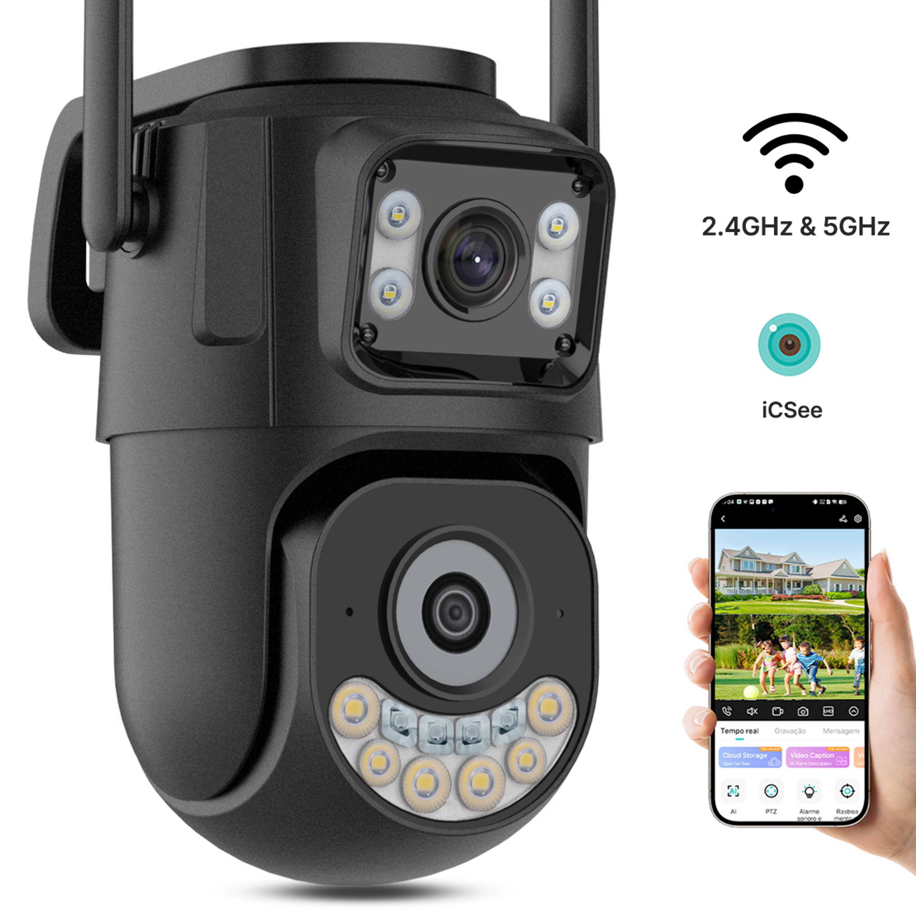 Dual Lens Outdoor Security Camera PTZ WiFi Auto Tracking 1