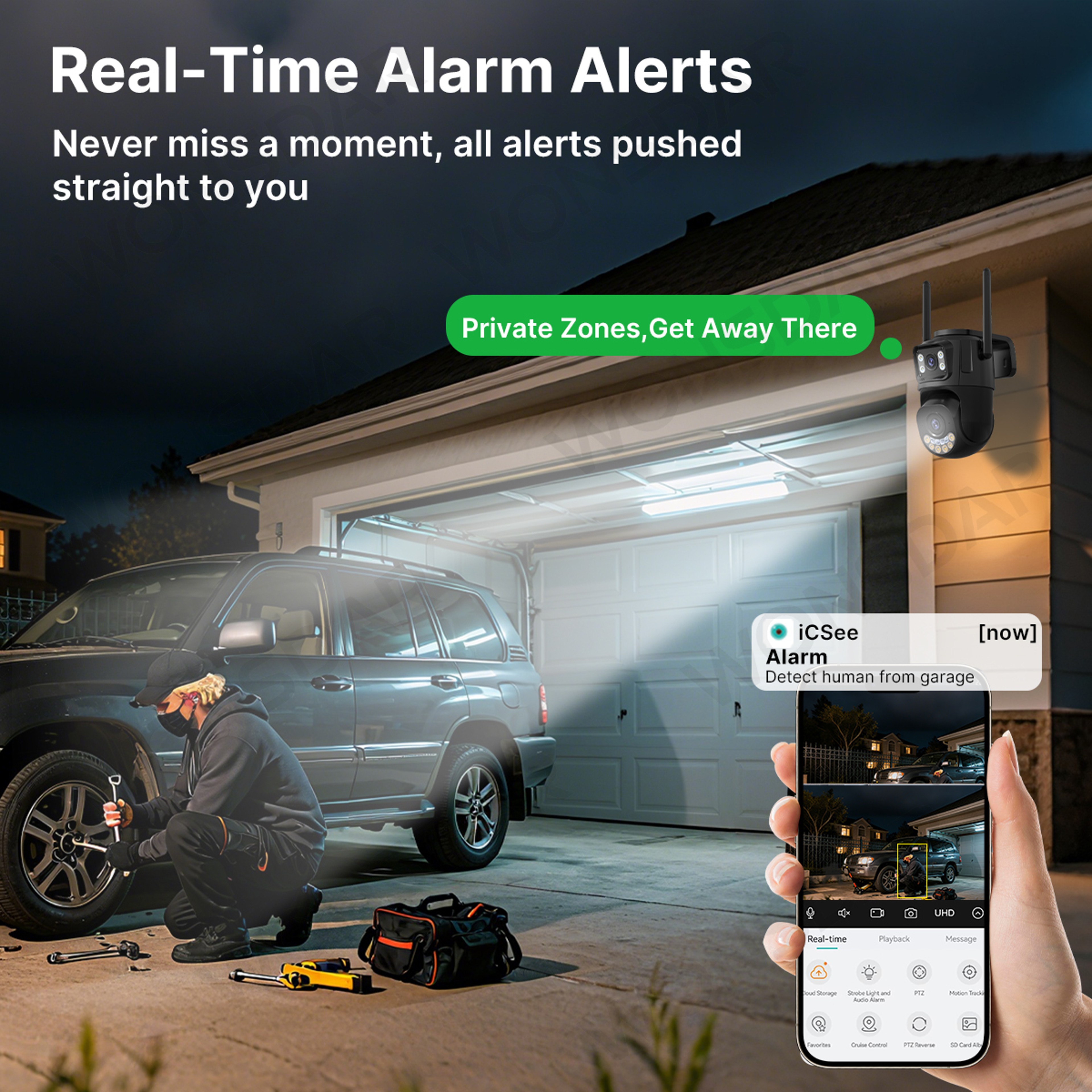 Dual Lens Outdoor Security Camera PTZ WiFi Auto Tracking 5