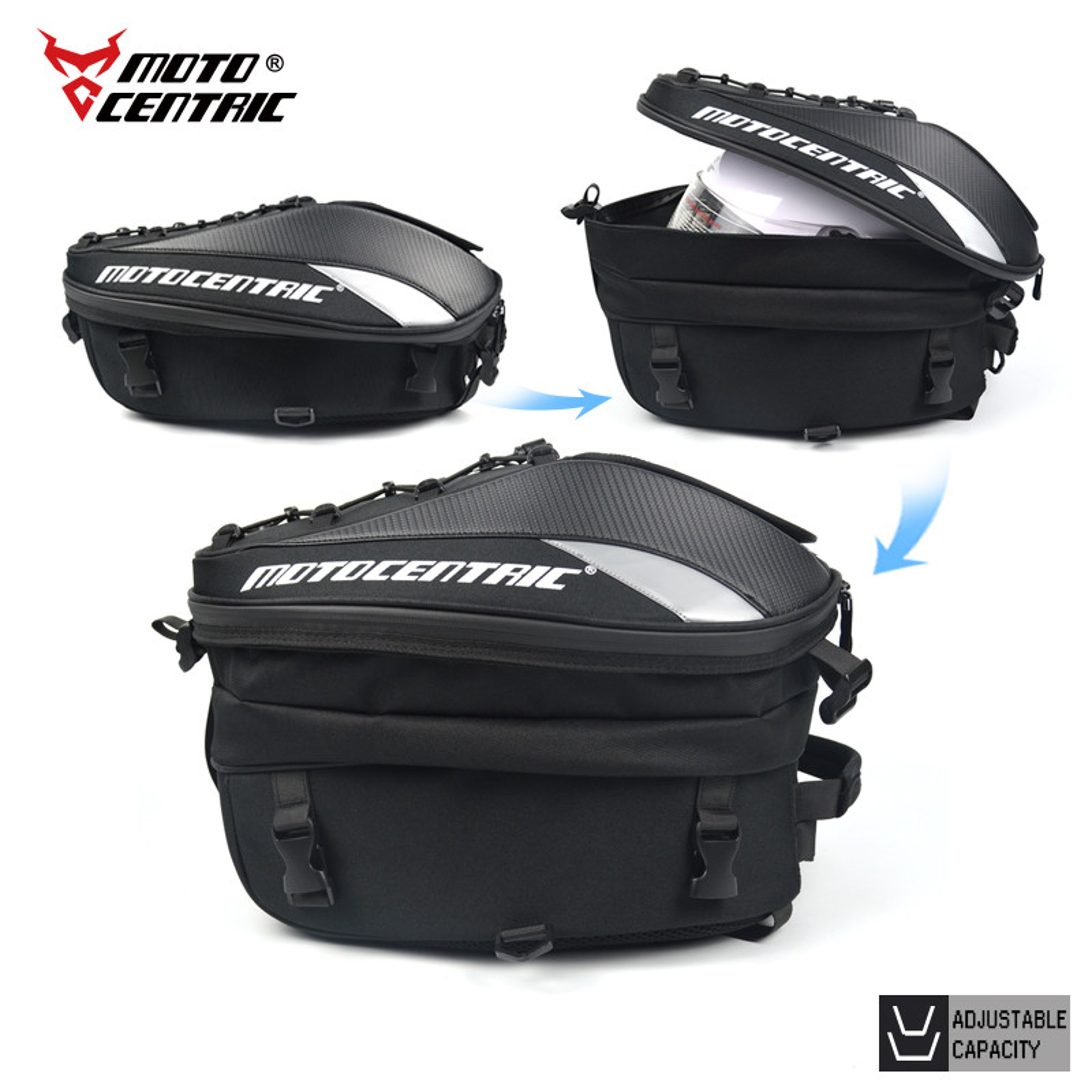 Waterproof Motorcycle Tail Bag Expandable Rear Seat Bag And Rider Backpack 2