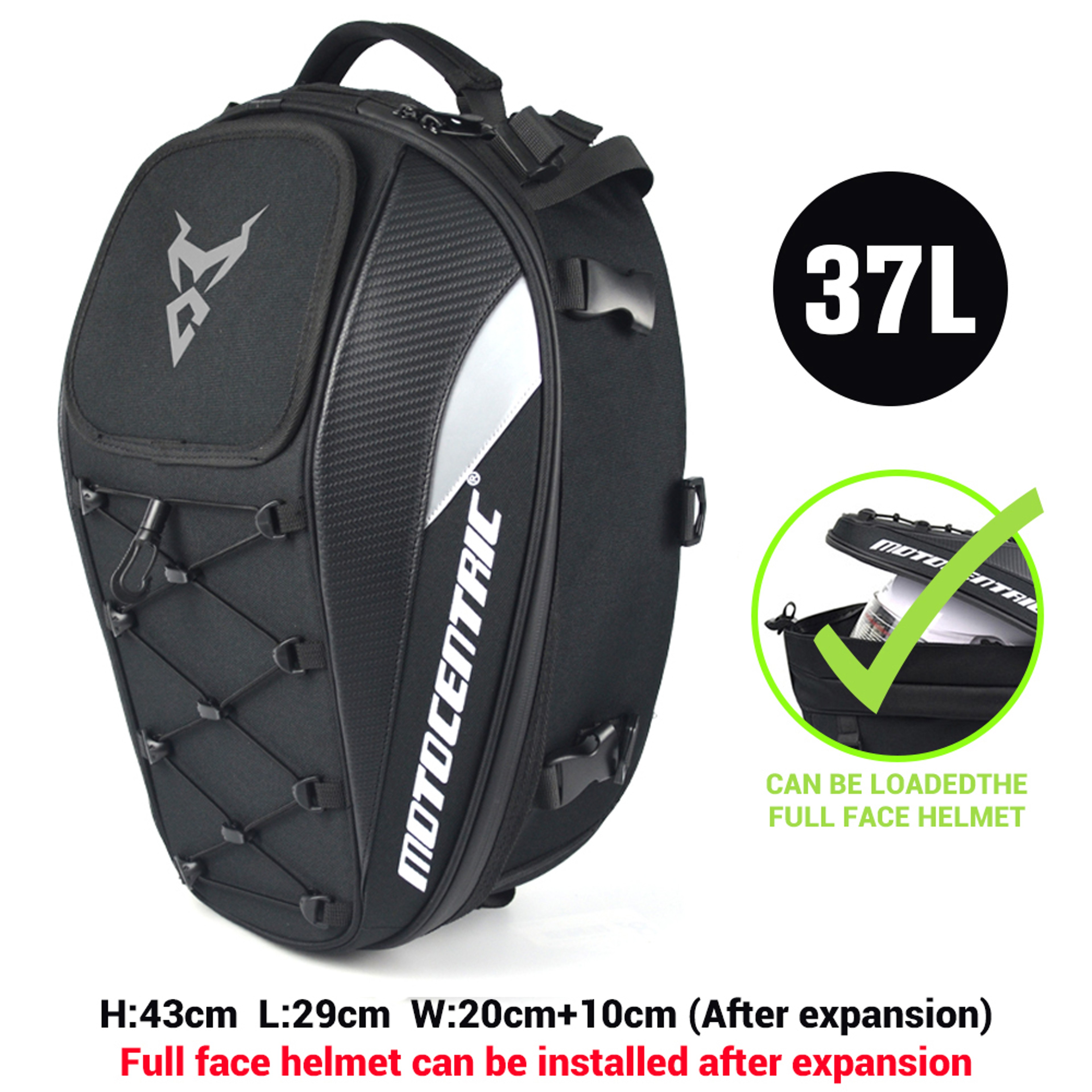 Waterproof Motorcycle Tail Bag Expandable Rear Seat Bag And Rider Backpack 8