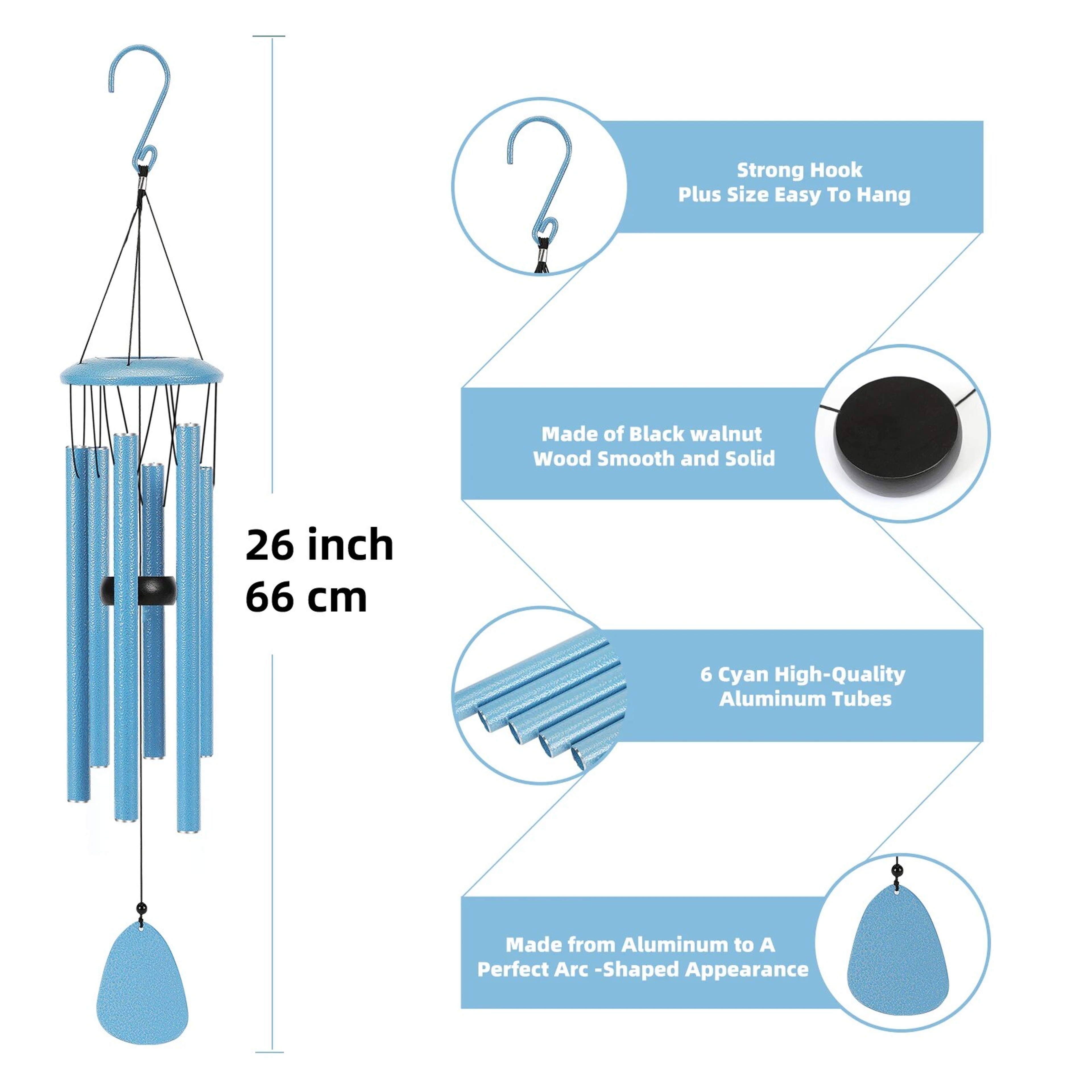 Outdoor Wind Chimes With Soothing Melody For Garden Porch And Patio Decor 3