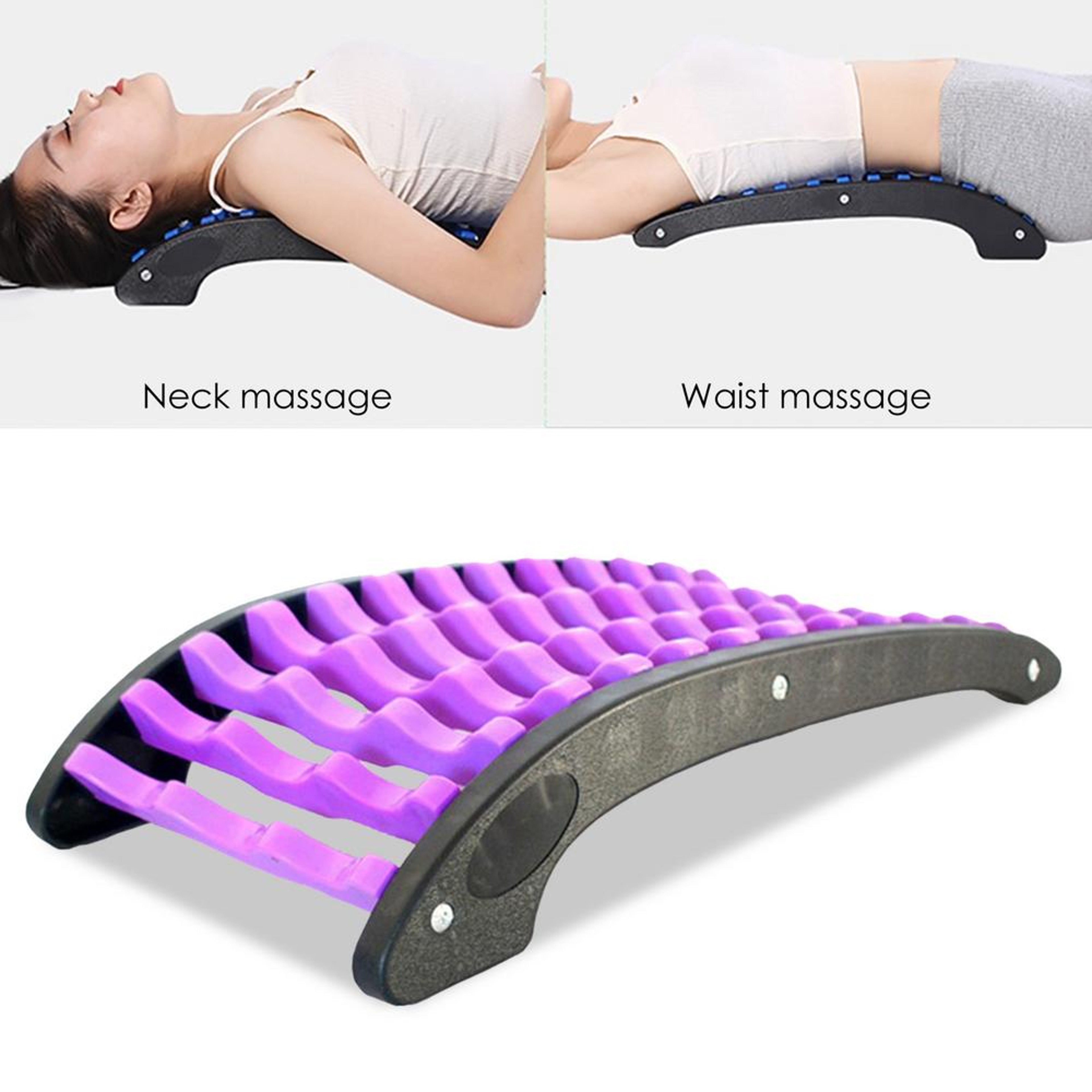 Adjustable Back Stretcher With Lumbar Support And Acupressure Massage For Back Relief 3