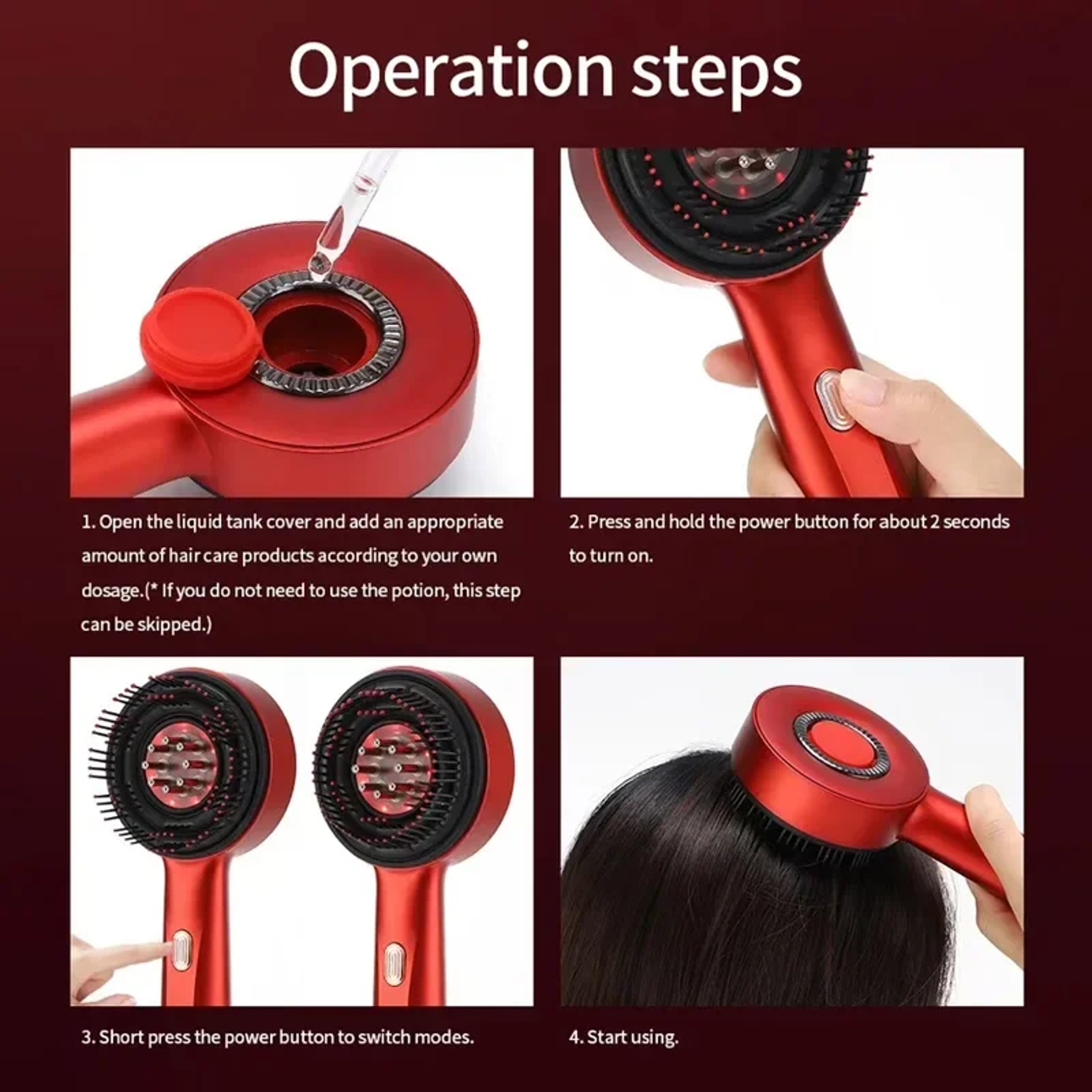 Electric Scalp Massager with Red Light Therapy Comb and Hair Oil Applicator – view 6