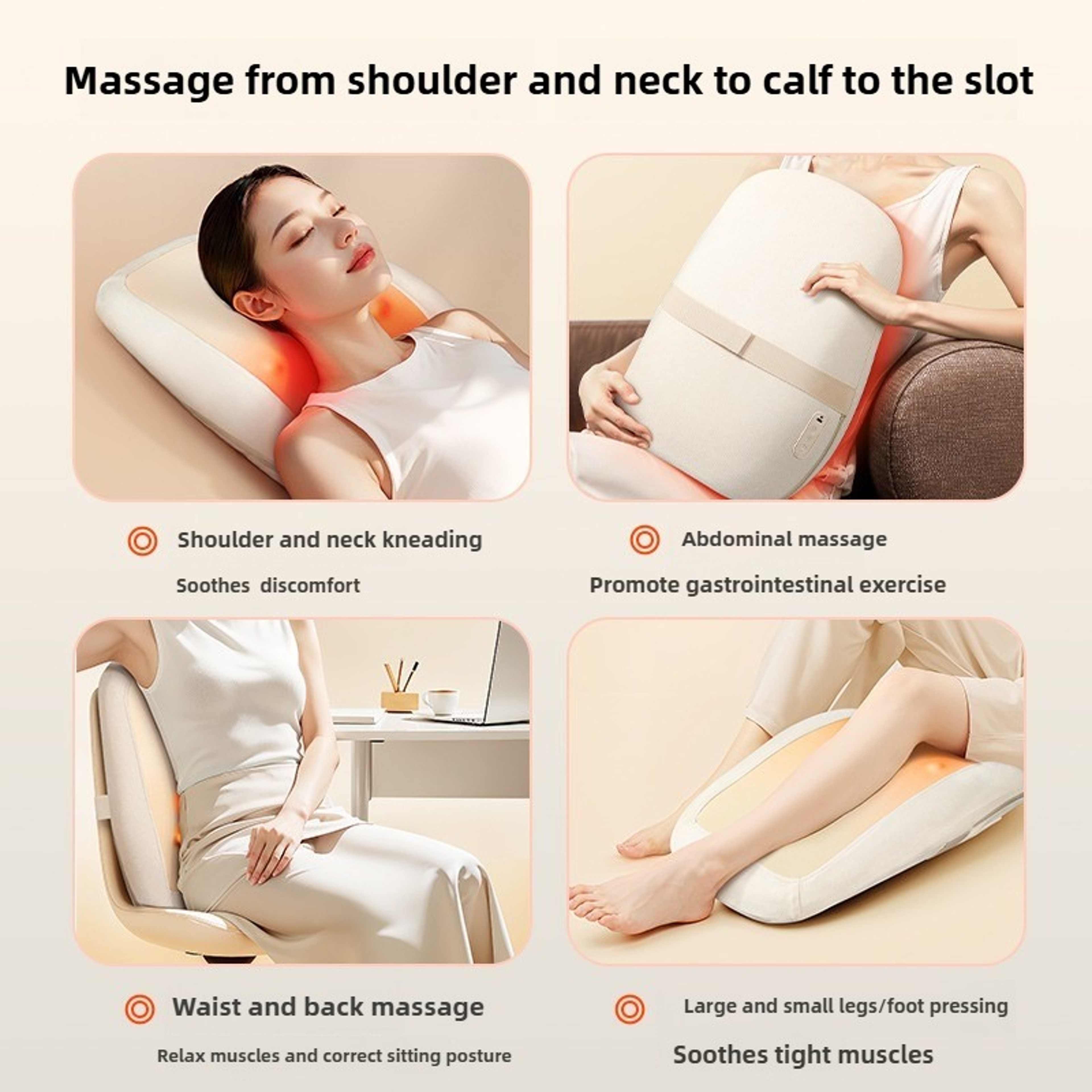 Wireless Back Massage Cushion With Heat For Chair Car And Home 3
