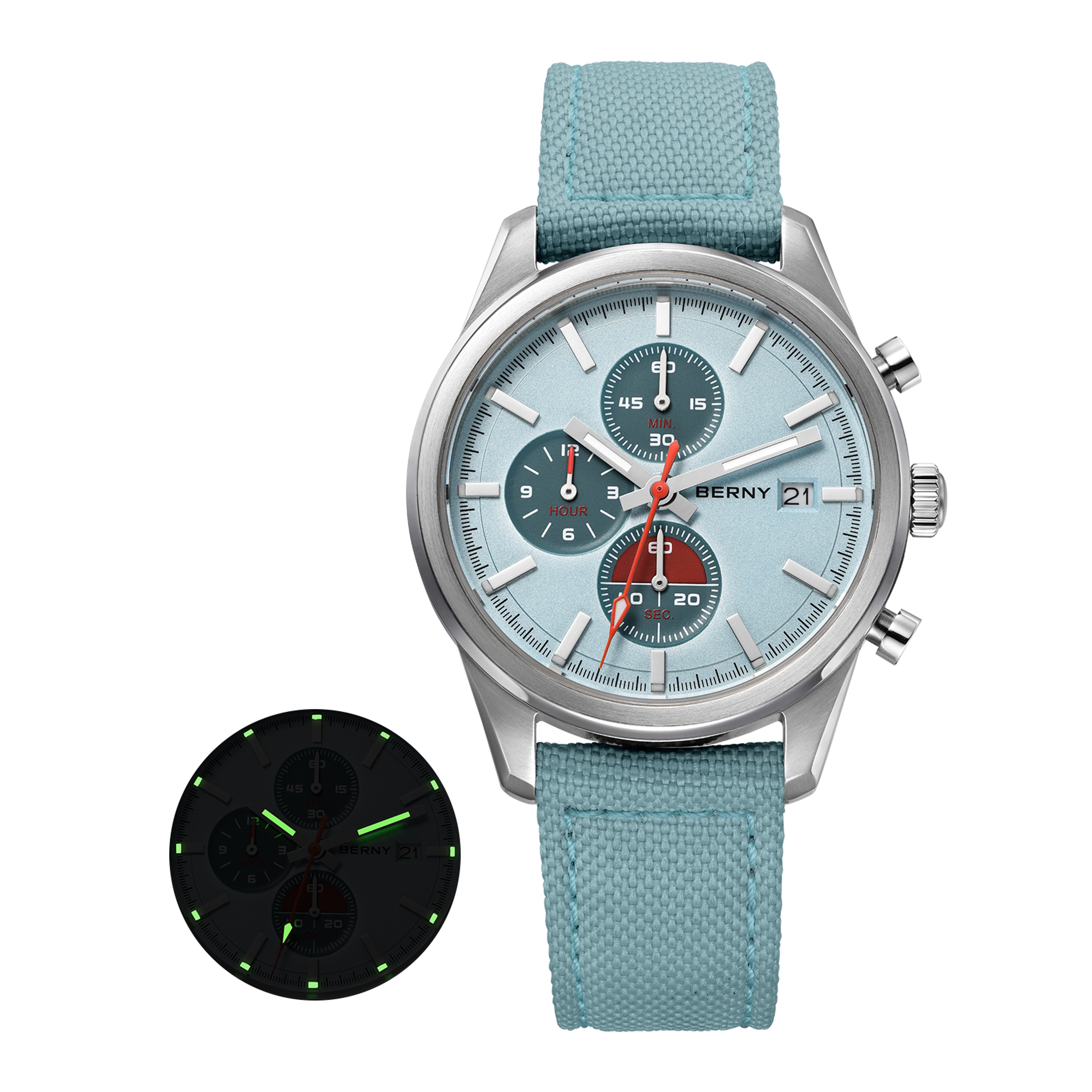 Mens Chronograph Watch Miyota OS10 Sapphire Crystal 6
