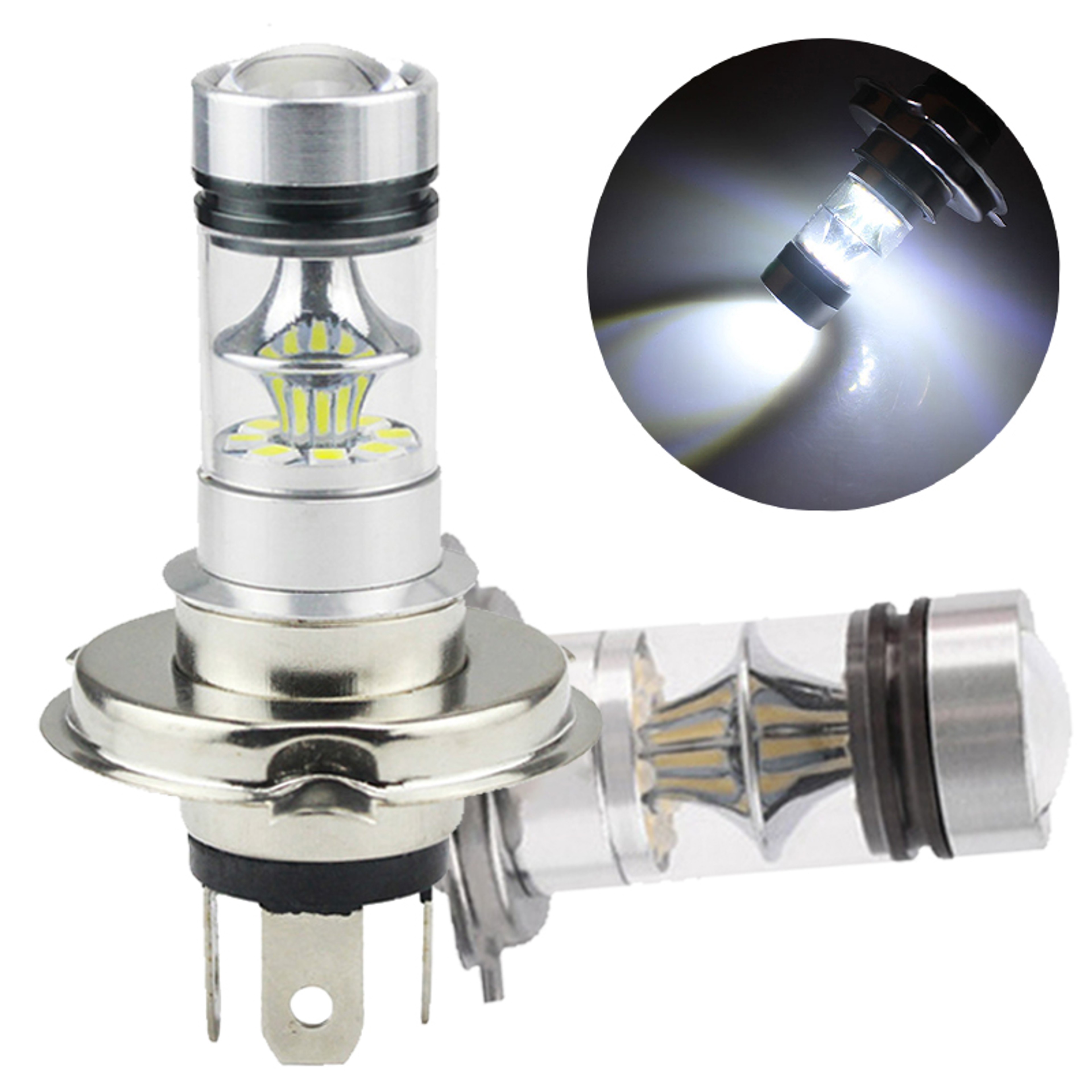 LED Headlight Bulbs Pack Super Bright White Fog And DRL Lights 4