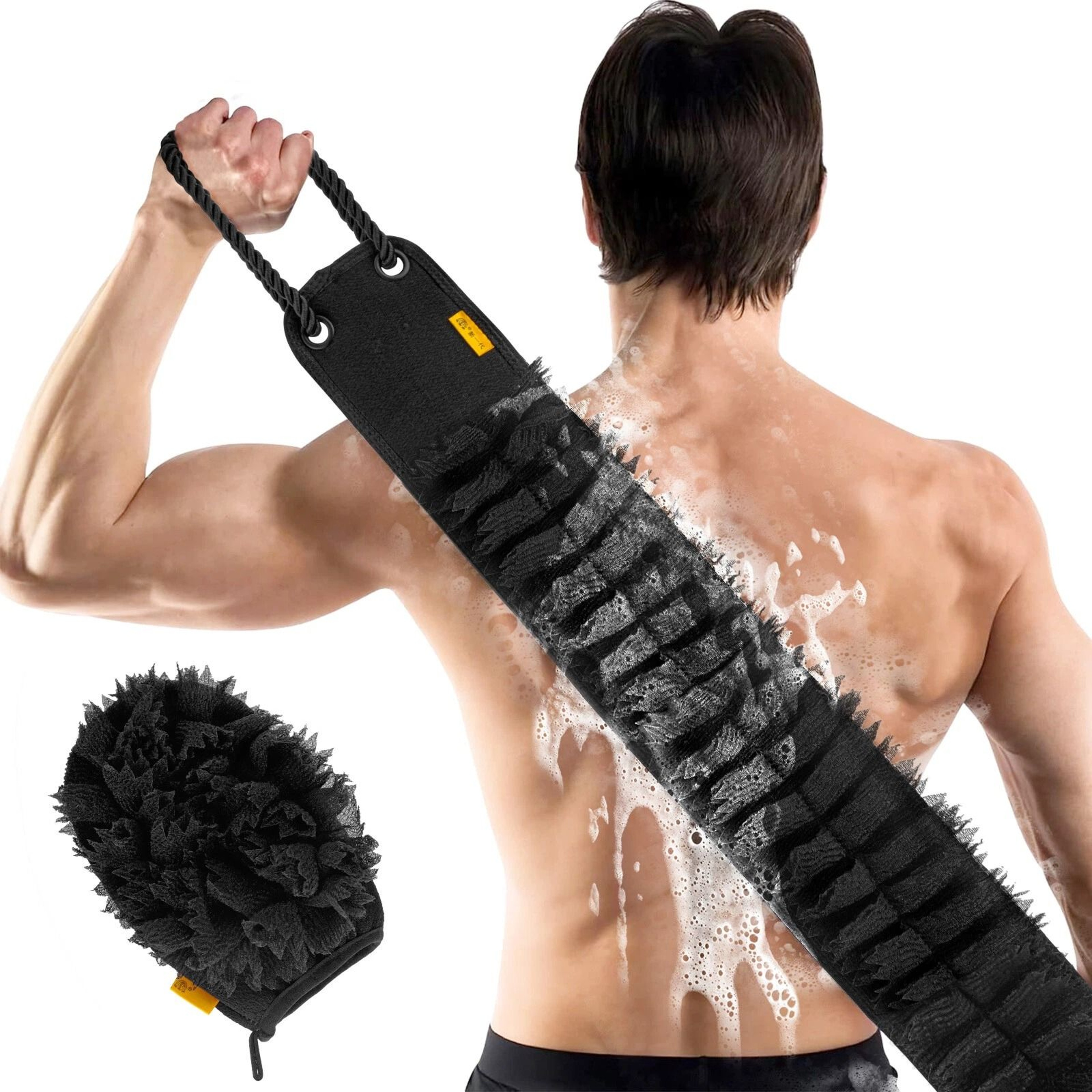 DoubleSided Exfoliating Back Scrubber Body Scrub Washcloth With Ergonomic Handle 4