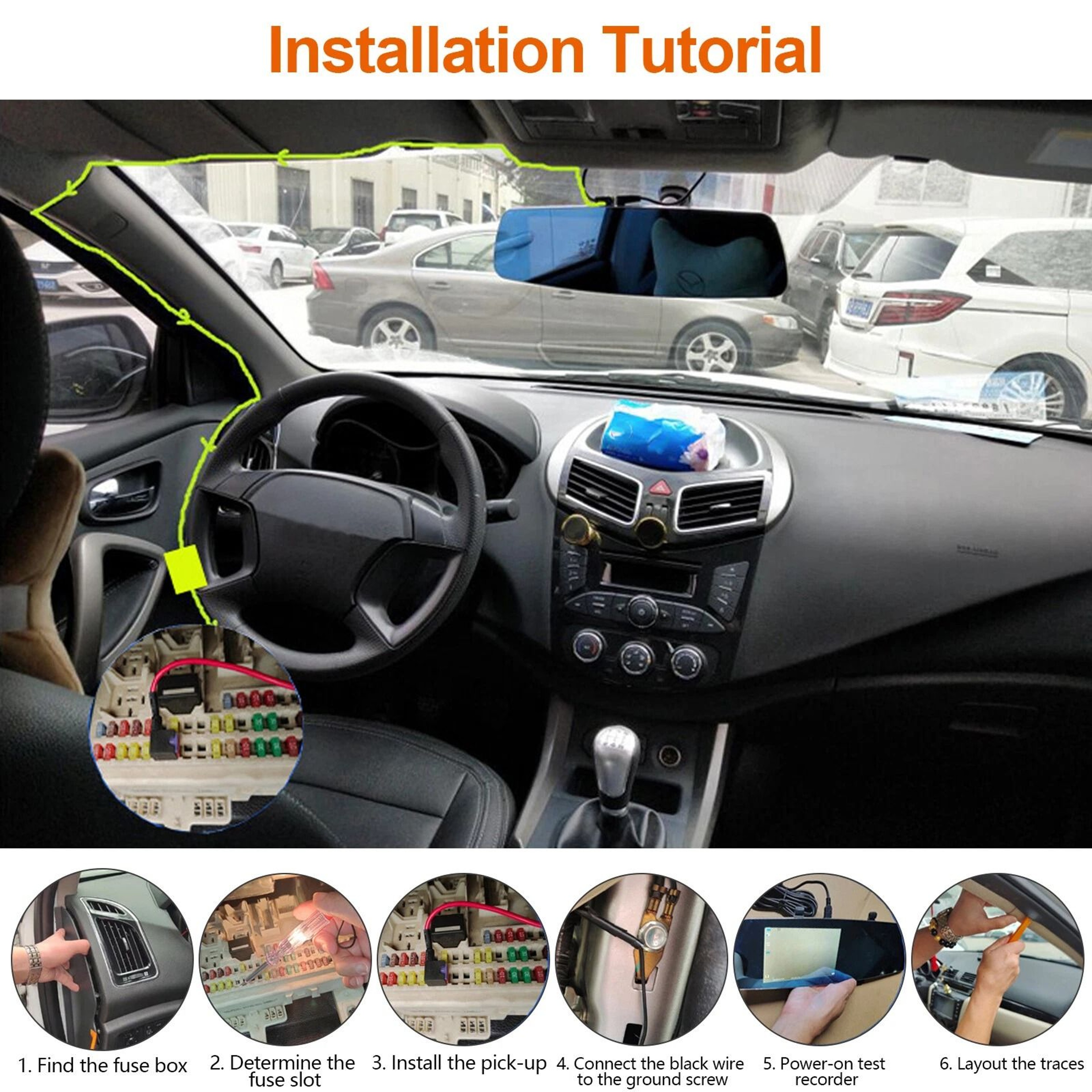 Dash Cam Hardwire Kit Type C Connector Car Power Fuse Low Voltage Protection 2