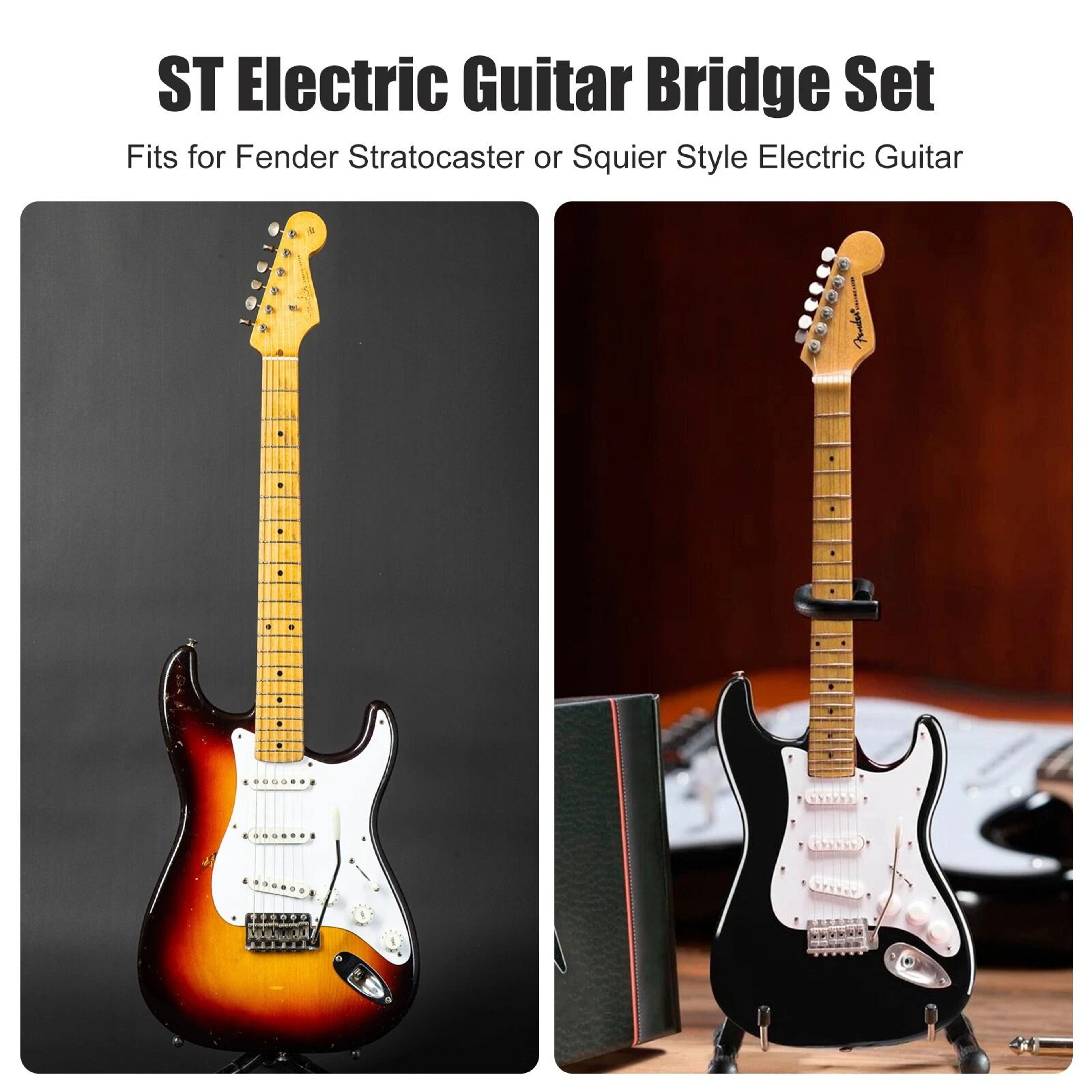 High Gloss Chrome Tremolo Bridge Set With Adjustable Saddles For Stratocaster 5