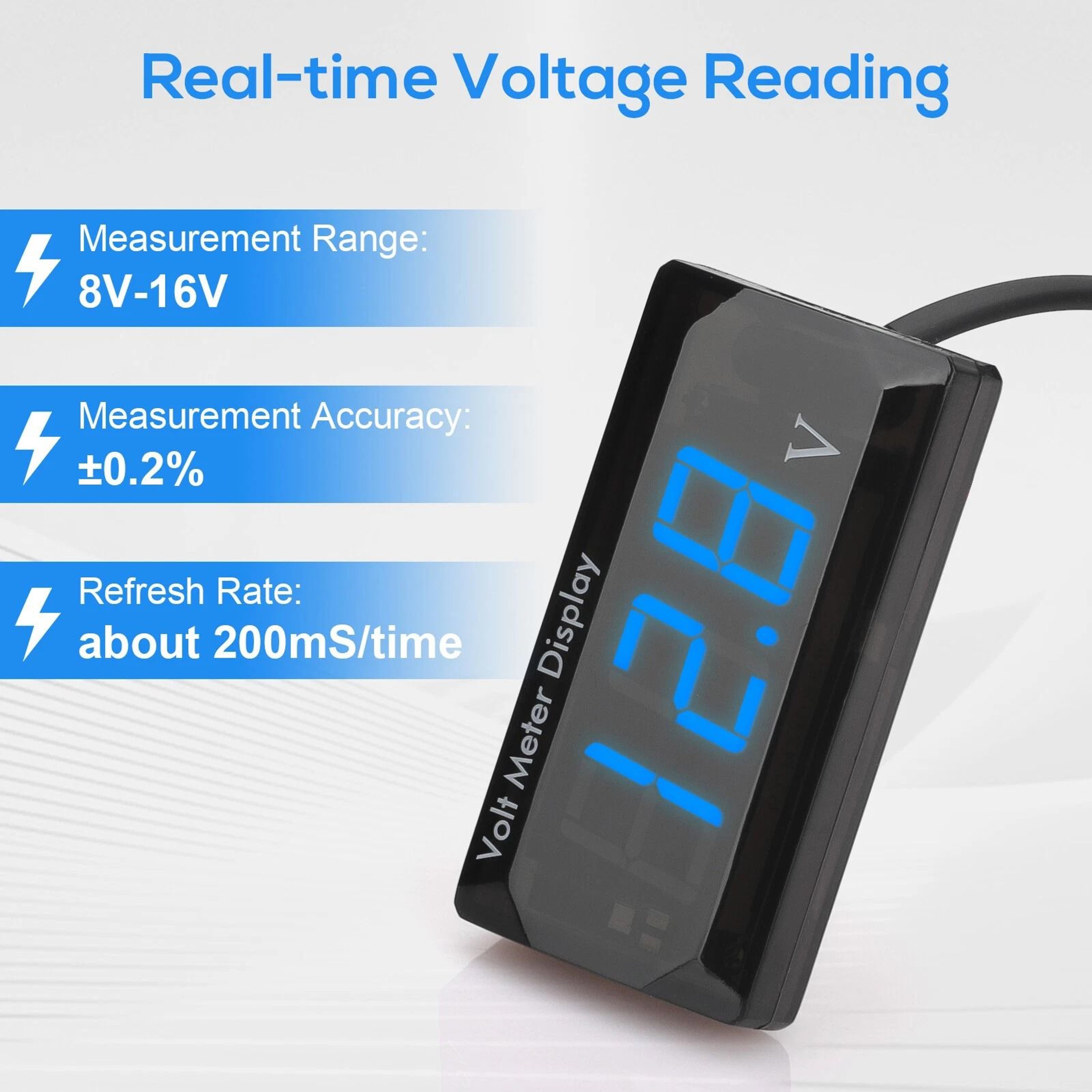 Voltage Gauge Digital LED Voltmeter Panel Meter For Automotive And Motorcycle Use 6