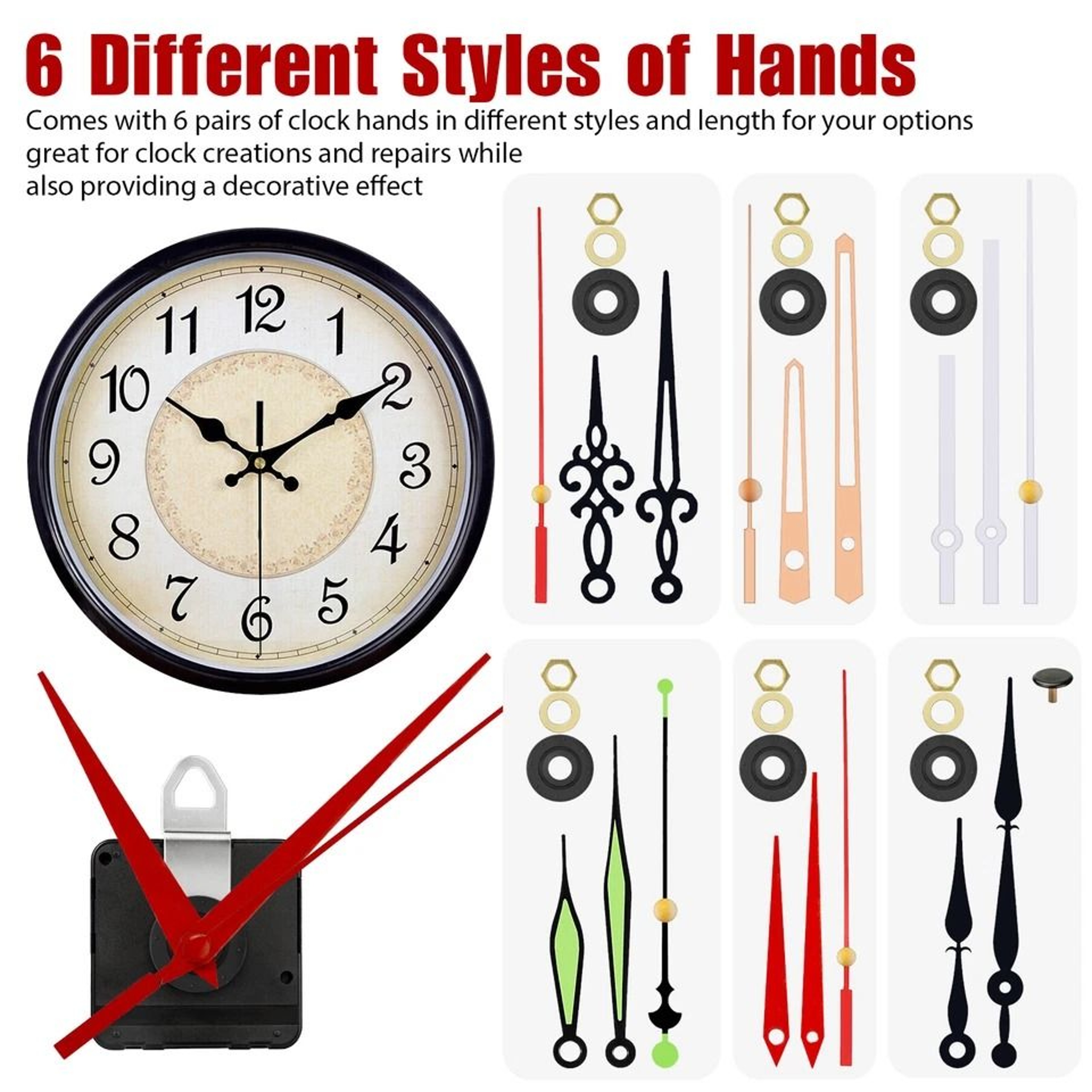 DIY Clock Repair Kit With Silent Movement Clock Styles 7