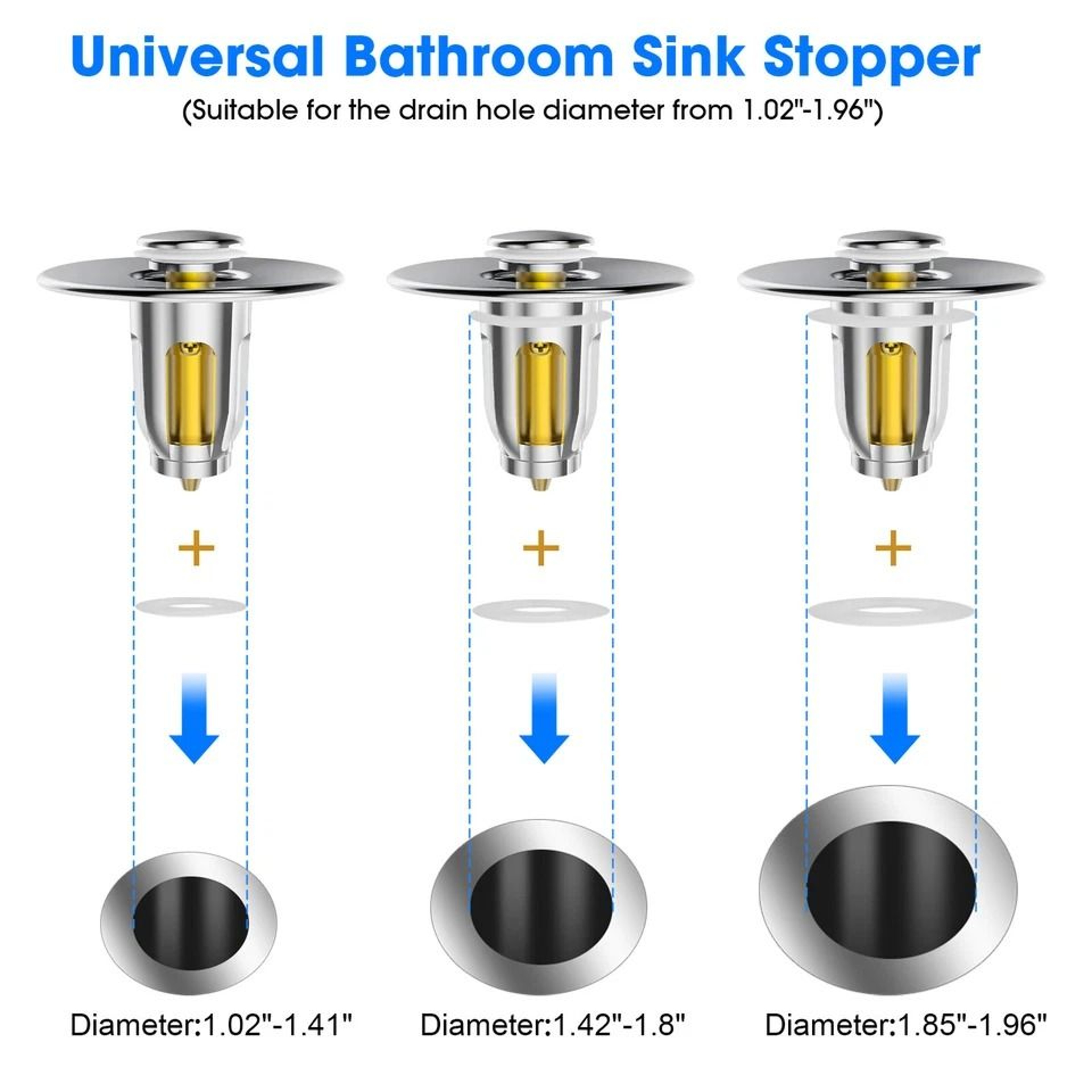 Universal Bathroom Sink Plug Stopper PopUp Drain Filter For Wash Basin Core Bounce Design Easy Inst 4
