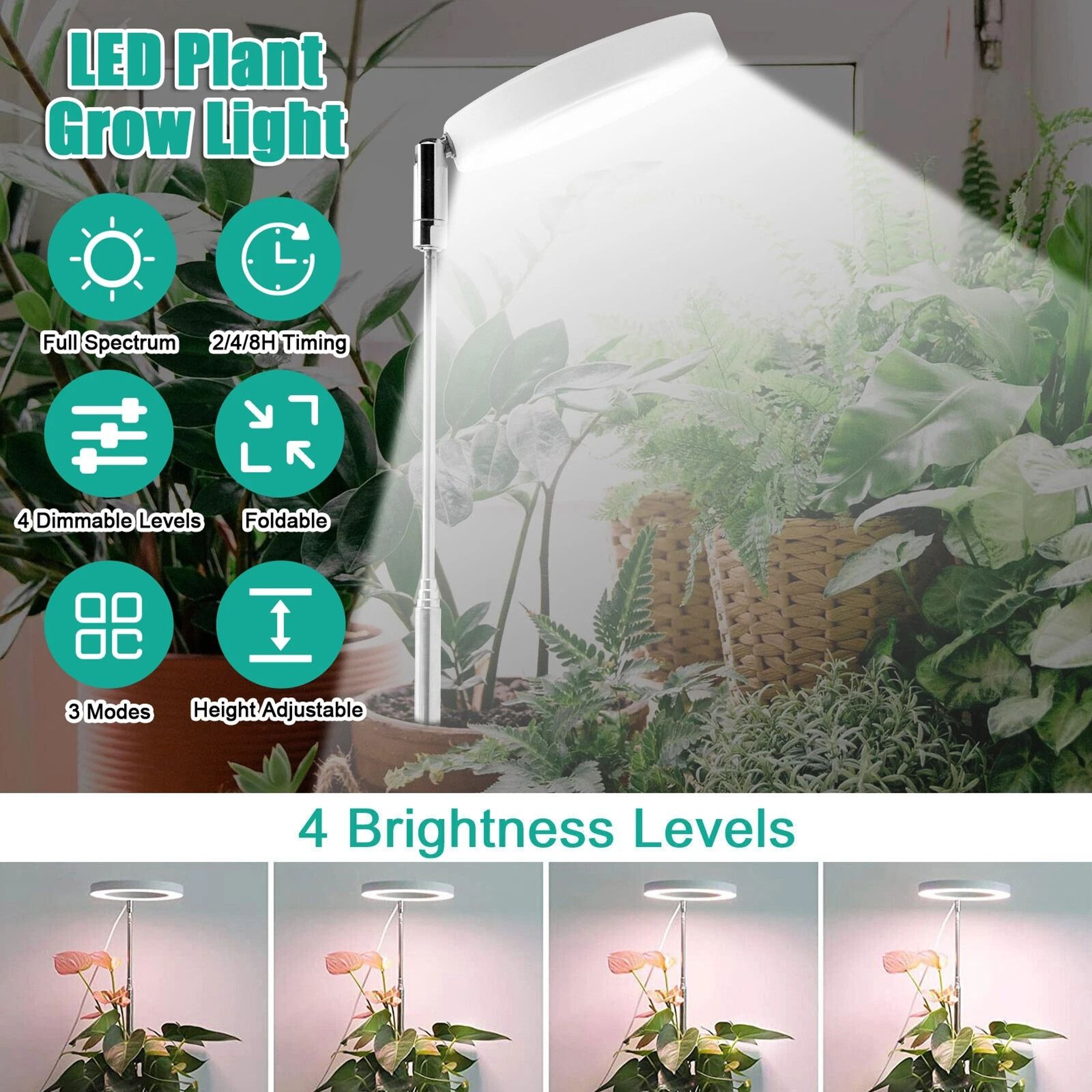 Full Spectrum LED Grow Light Adjustable Plant Growing Lamp For Indoor Use 5