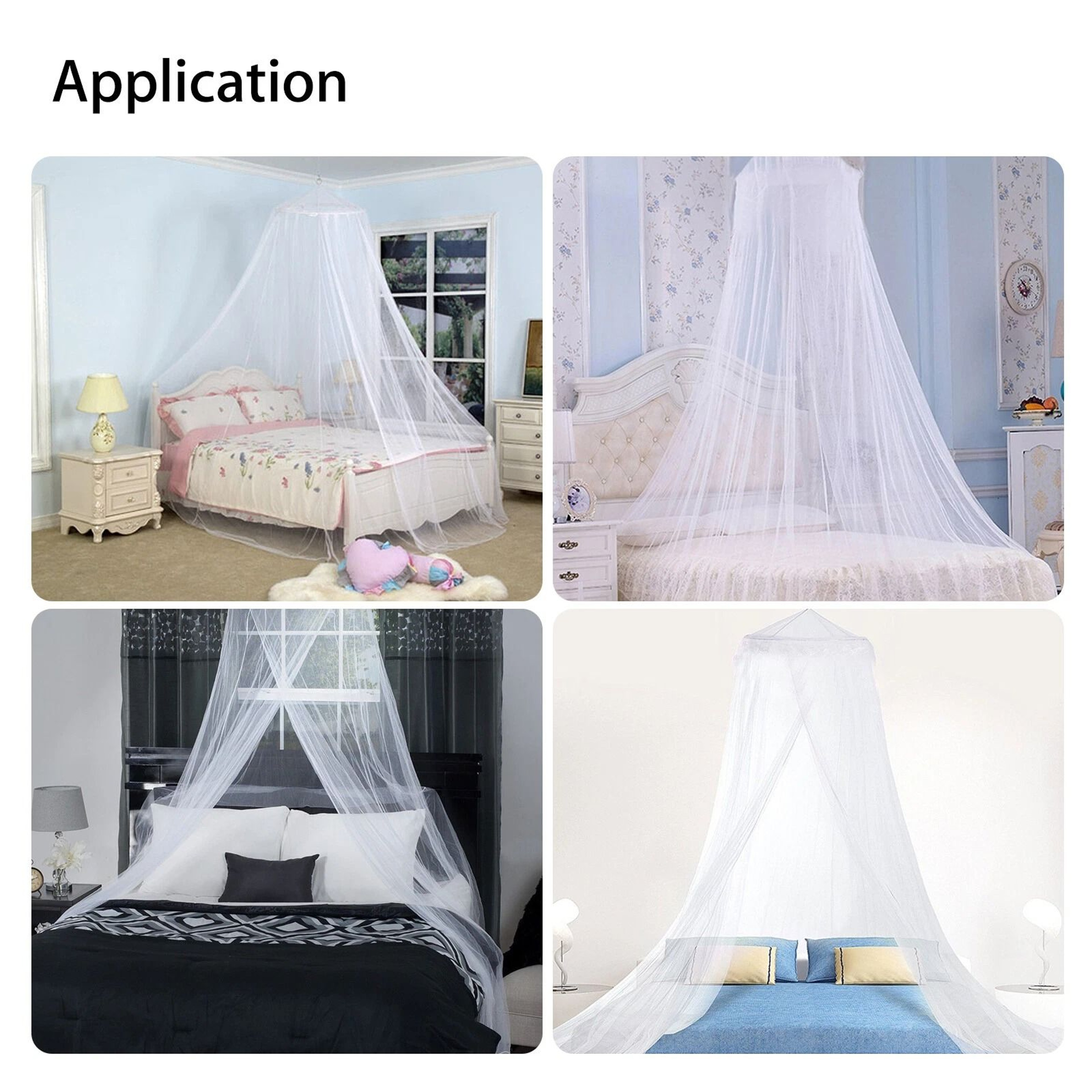 Single Queen Size Mosquito Net Canopy Dome Fly Insect Protection Mesh Curtain 1